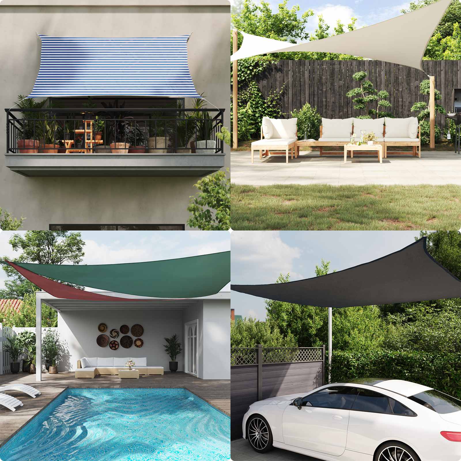 Jedro za sunce Plava i bijela 3,5 x 2 m 100% poliester Oxford