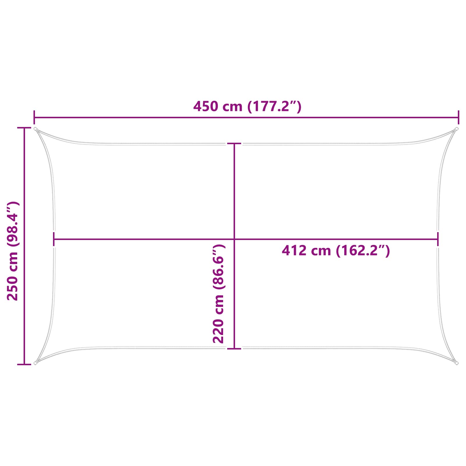 Jedro za sunce Plava i bijela 4,5 x 2,5 m 100% poliester Oxford