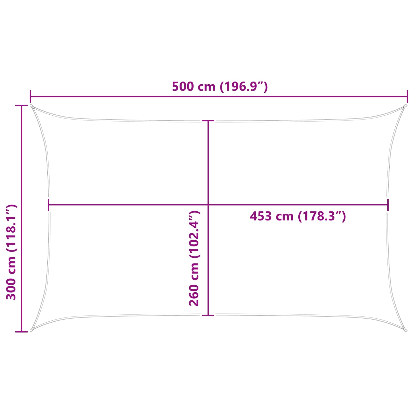 Jedro za sunce Svijetlo siva i bijela. 5 x 3 m