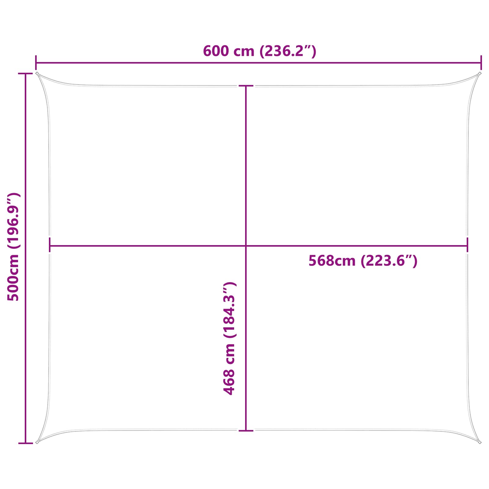 Jedro za sunce Svijetlo siva i bijela. 6 x 5 m
