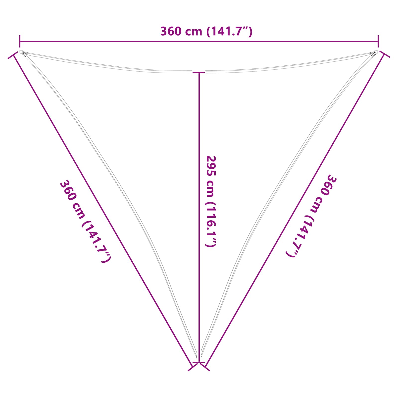 Jedro za sunce Svijetlo siva i bijela. 3,6 x 3,6 x 3,6 m