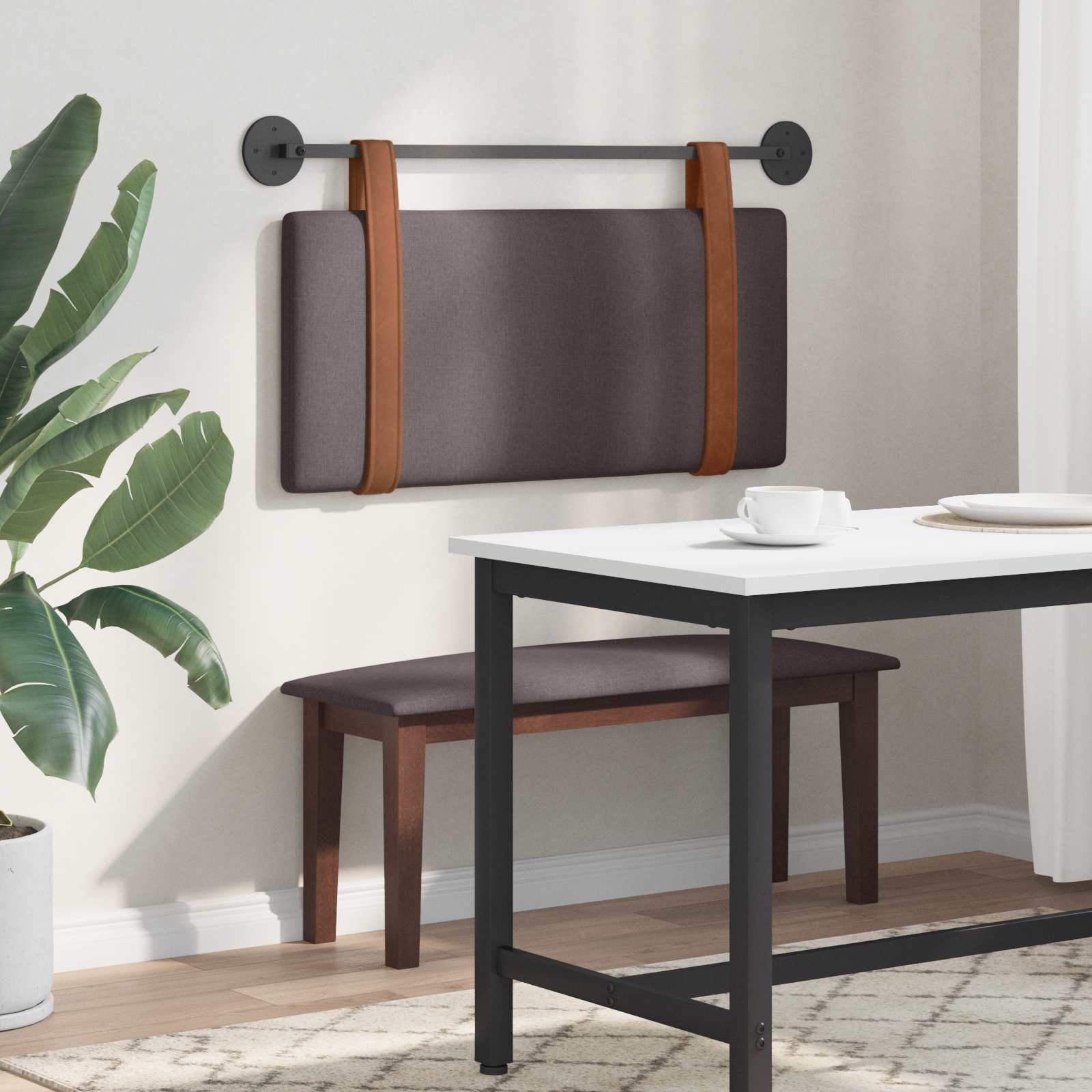 Viseće uzglavlje kreveta Tamno smeđa Antikni PU