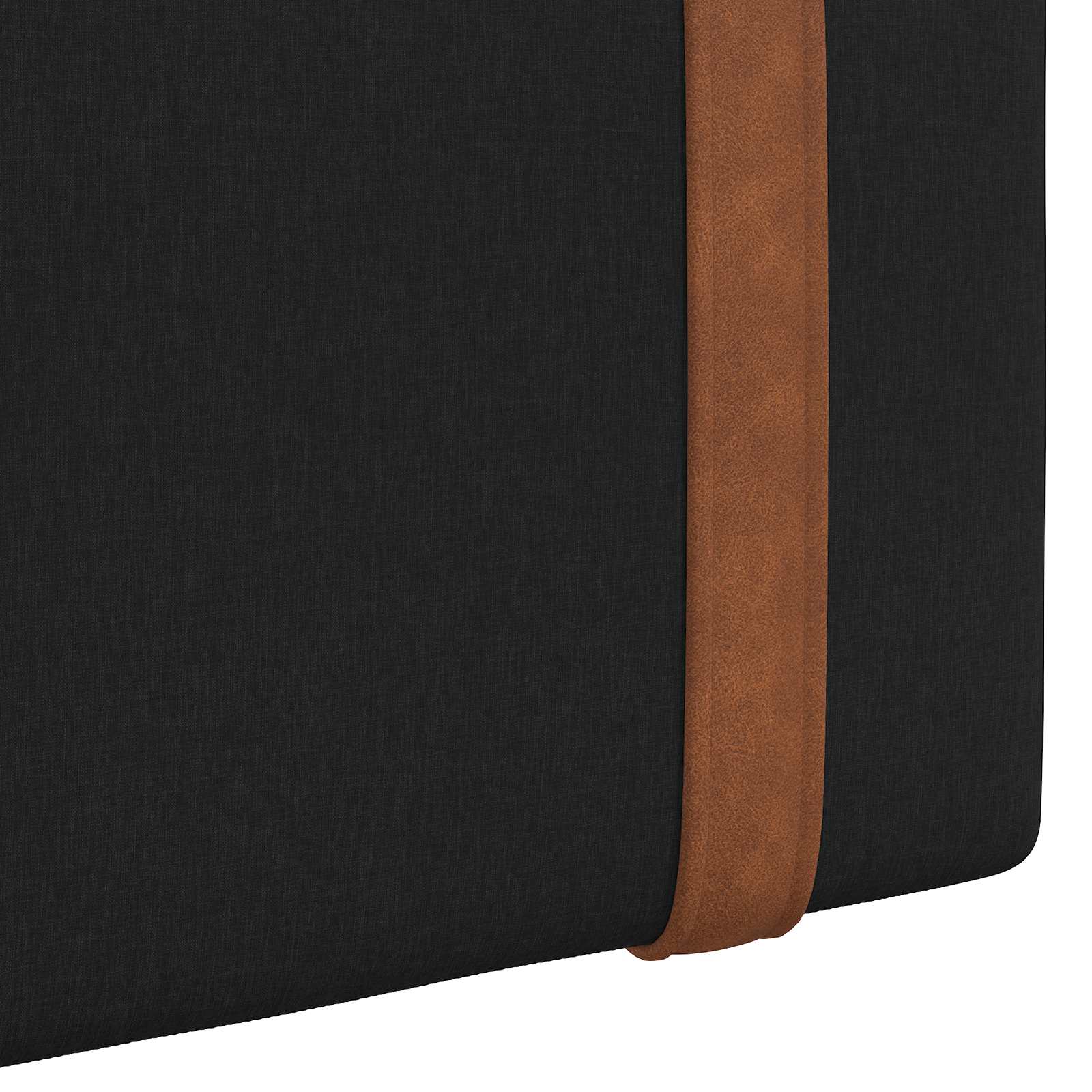 Držeće uzglavlje Zidne Crna 130 x 55 x 5 cm Antikni PU