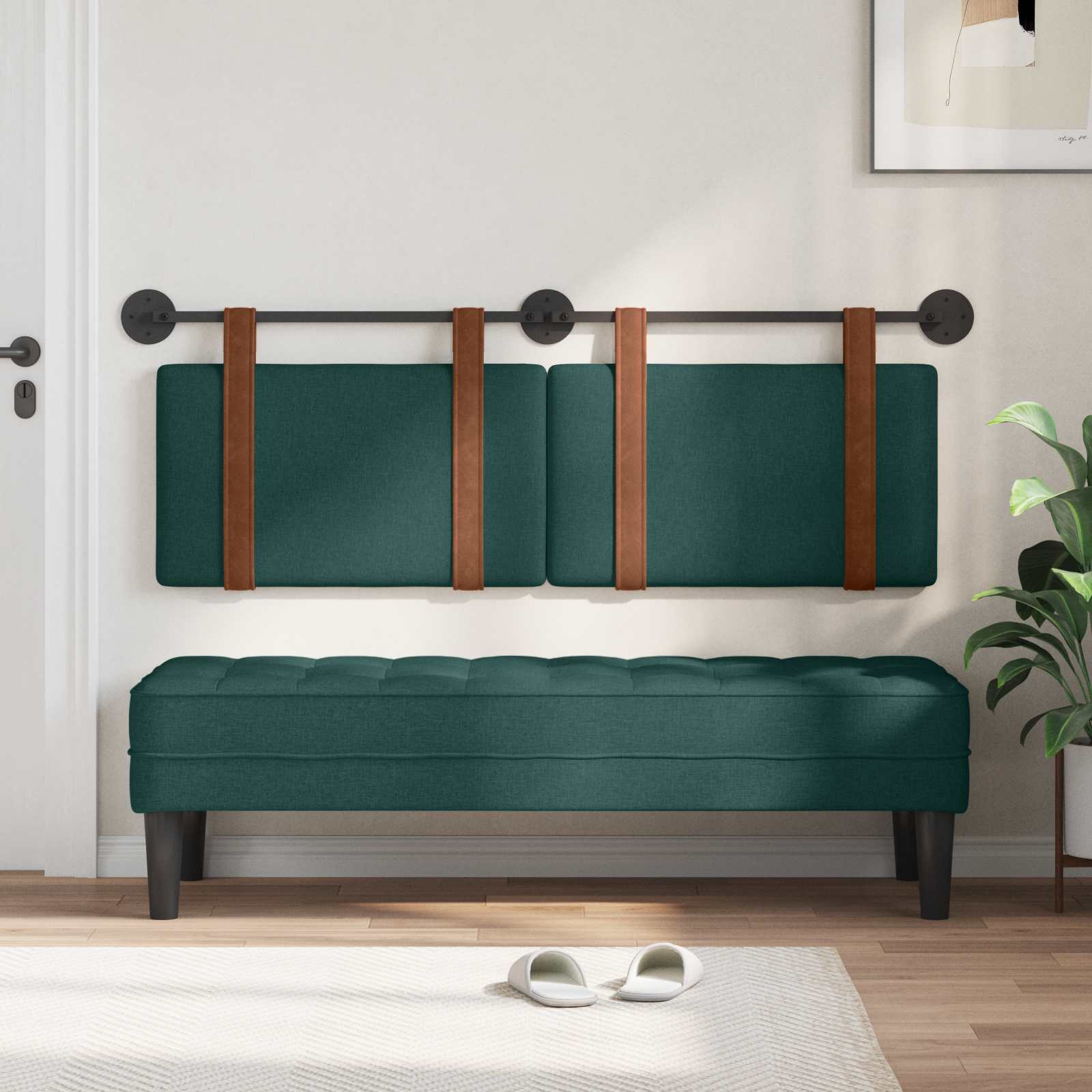 Držeće uzglavlje Zidne Tamnozelena 130 x 55 x 5 cm Antikni PU