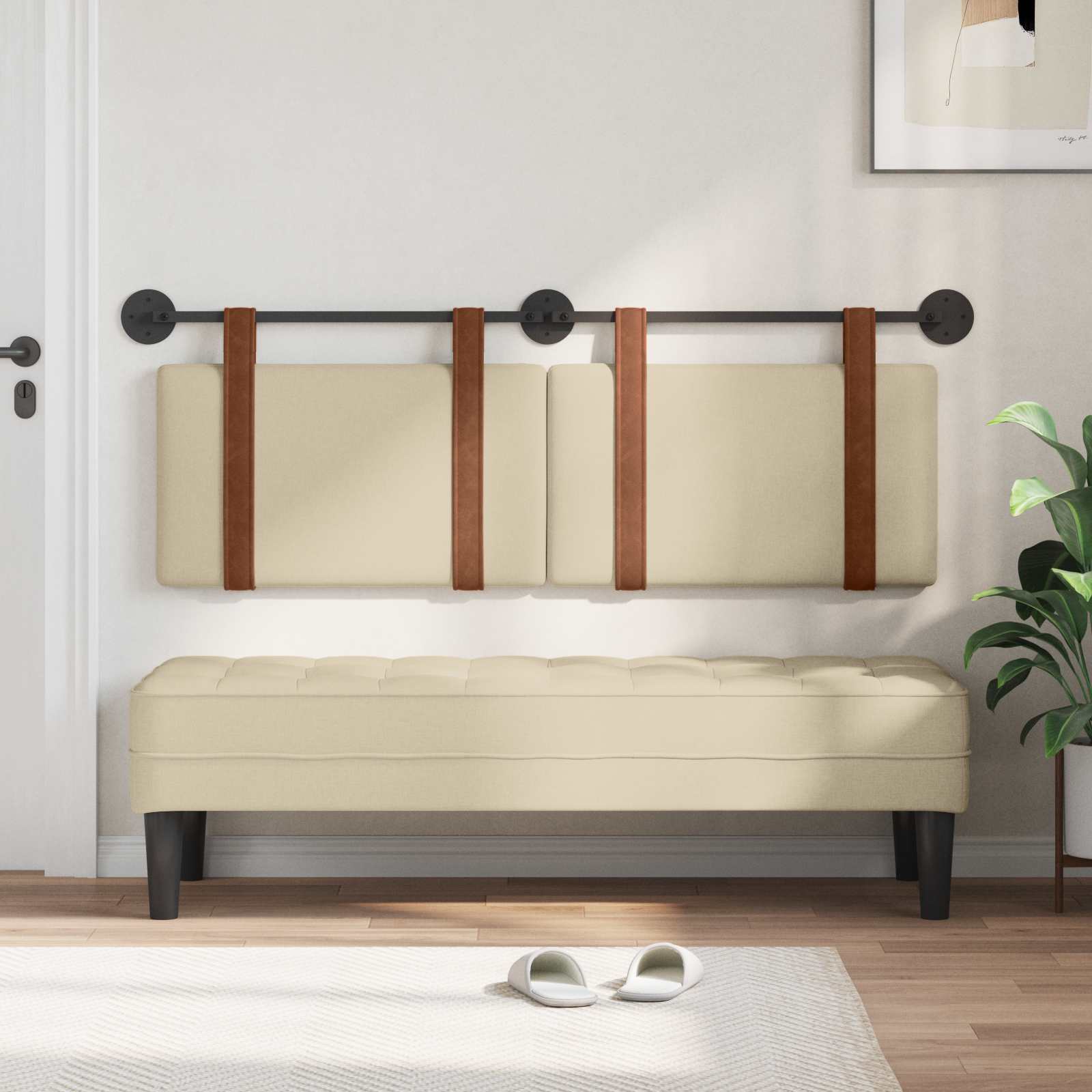 Držeće uzglavlje Zidne Krema 130 x 55 x 5 cm Antikni PU