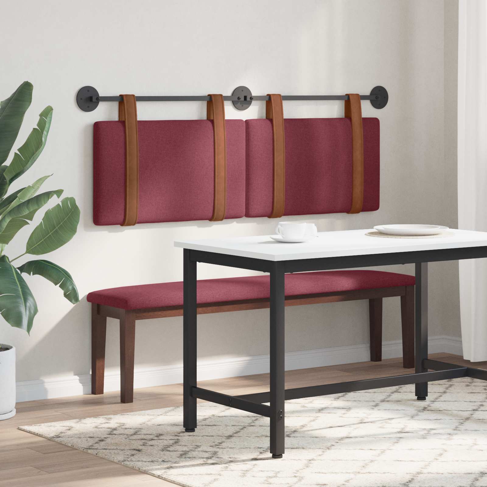 Držeće uzglavlje Zidne Vinska crvena 150 x 55 x 5 cm Antikni PU