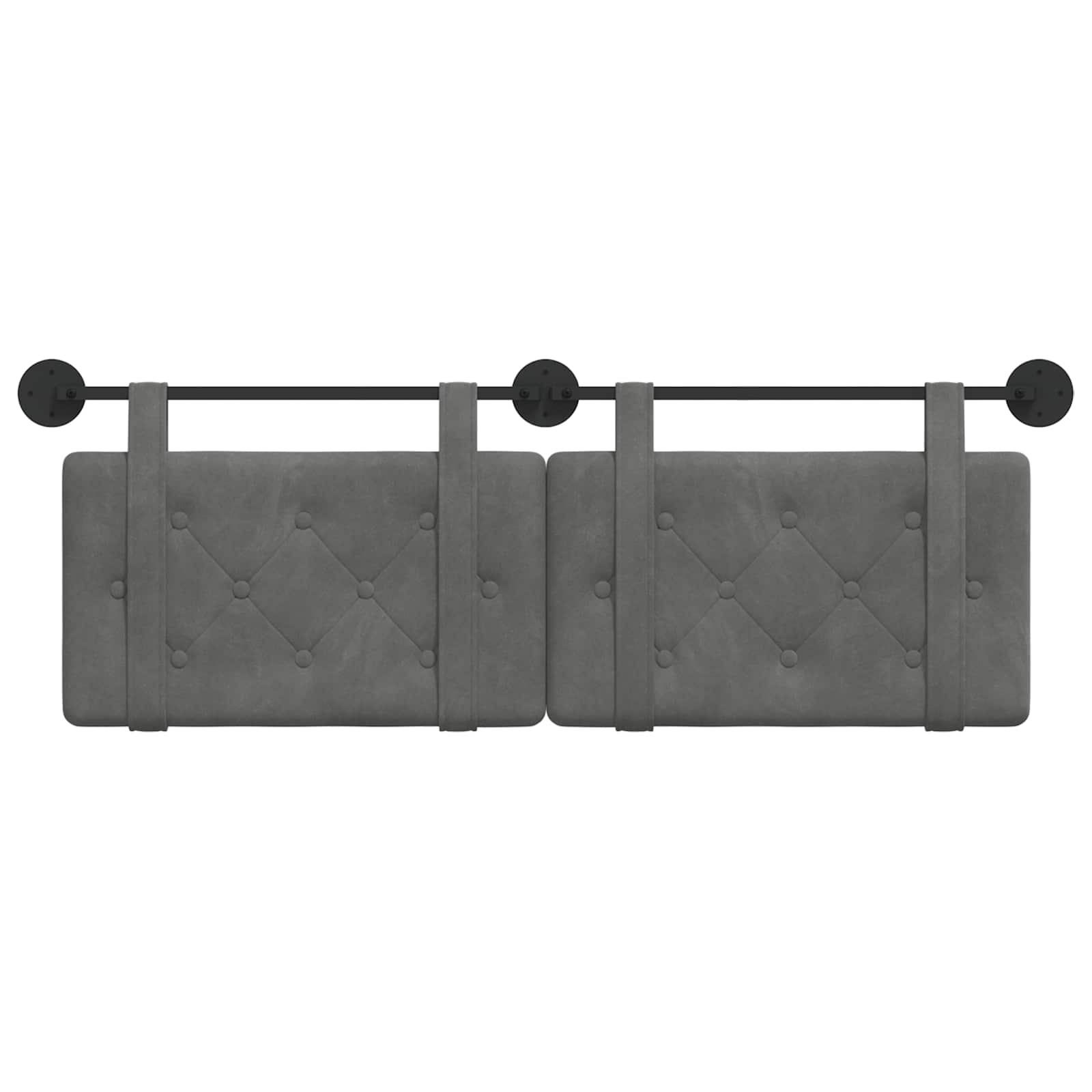 Viseće uzglavlje kreveta Tamno siva Baršun