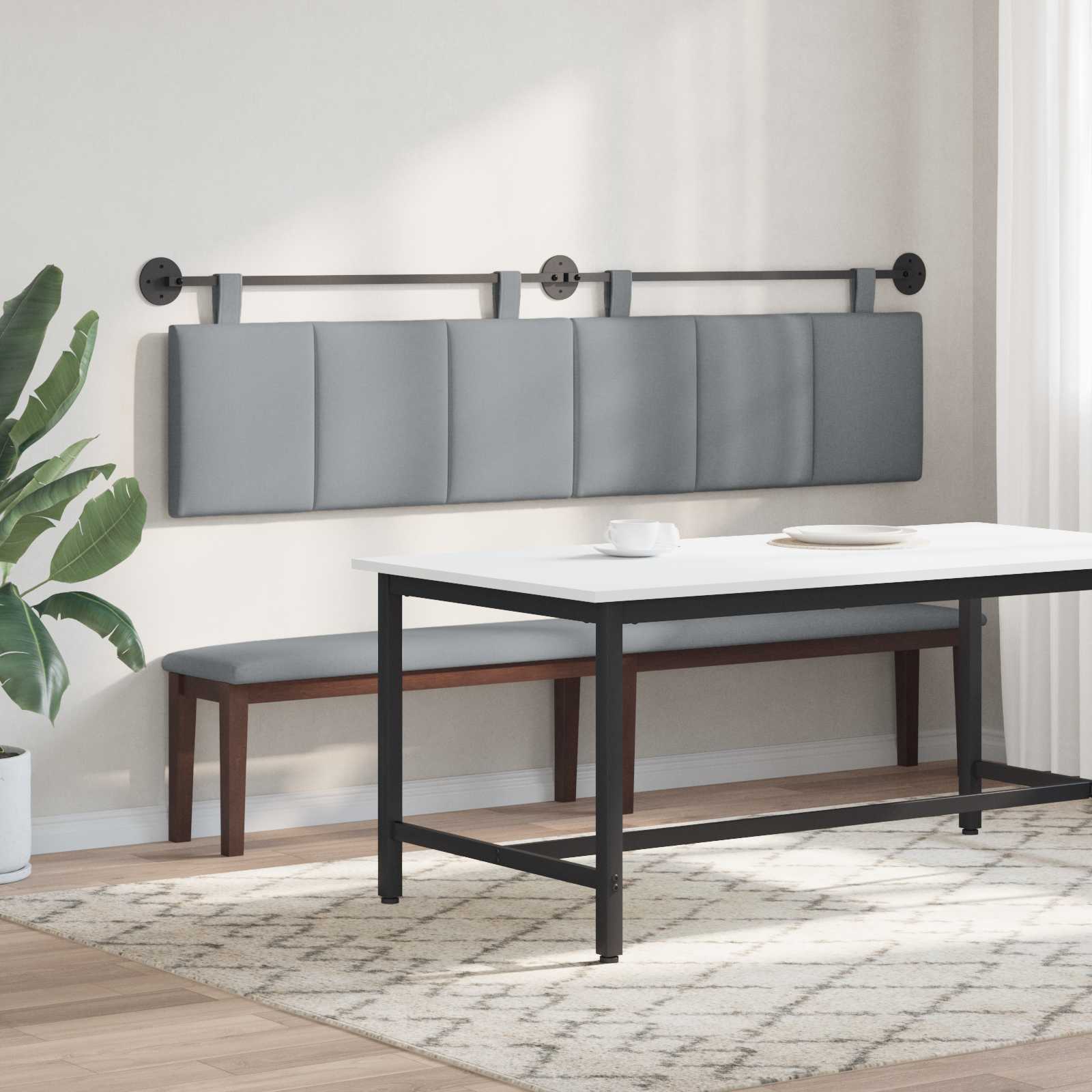Viseće uzglavlje kreveta Svijetlo siva Tkanina