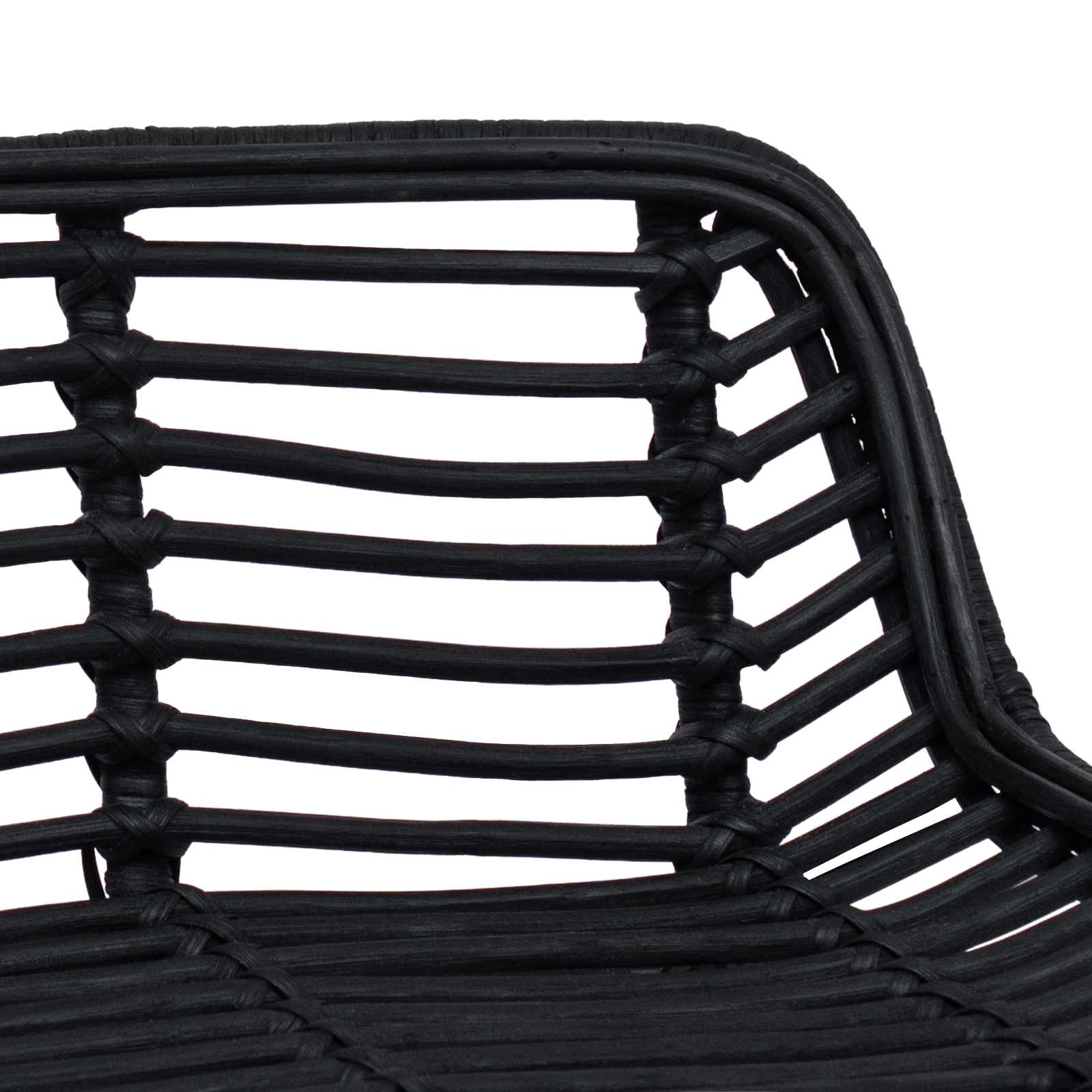 Barski stol 2 pcs Crna 44 x 46 x 91 cm Ratan i Čelik