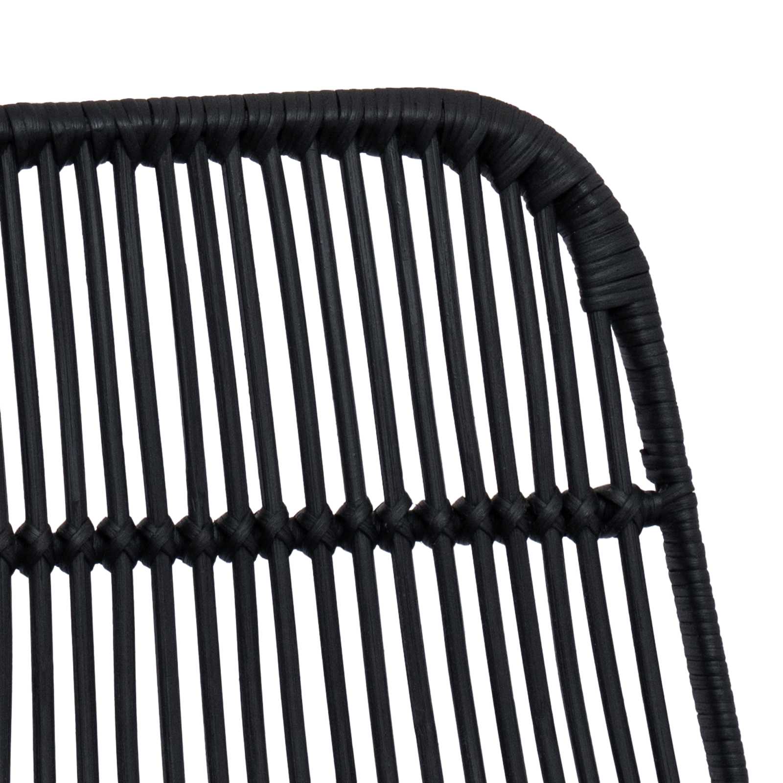 Barska stolica 2 pcs Crna 44 x 55 x 109 cm Ratan i Čelik