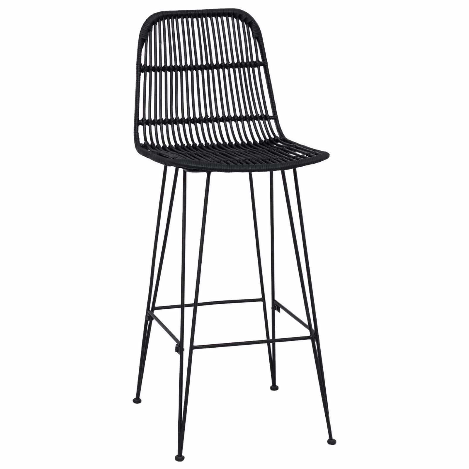 Barska stolica 2 pcs Crna 44 x 55 x 109 cm Ratan i Čelik