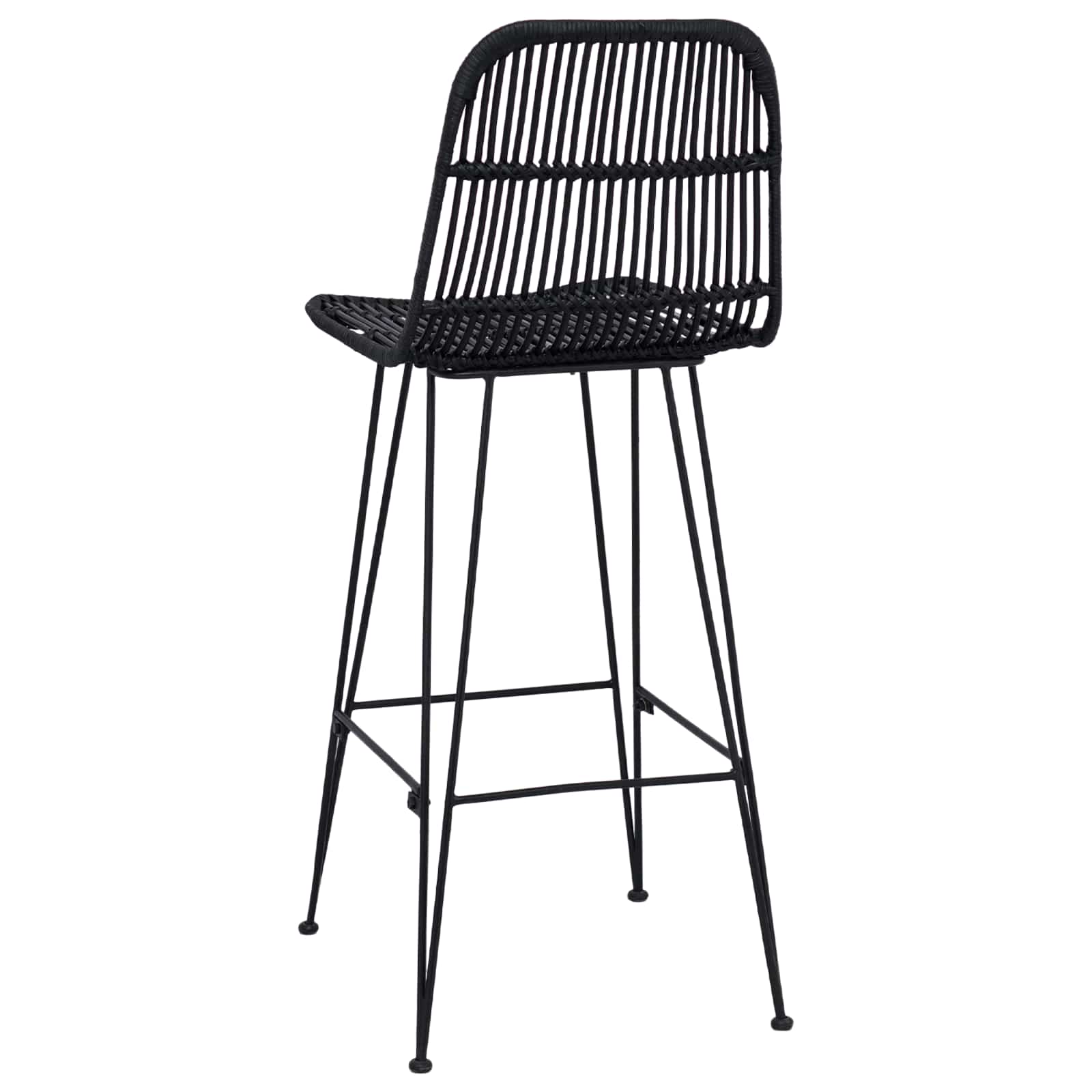 Barska stolica 2 pcs Crna 44 x 55 x 109 cm Ratan i Čelik