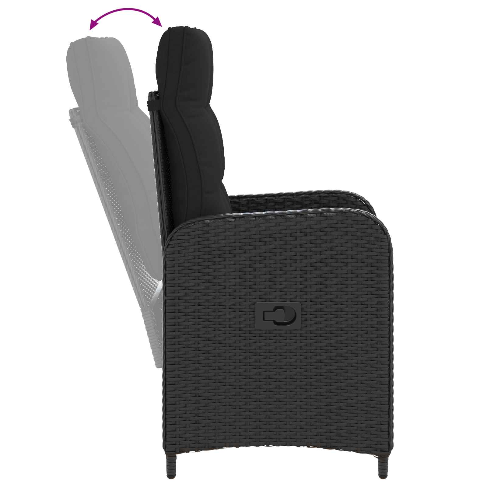 Vanjski set za objedovanje 5 pcs Crna 90 x 90 x 75 cm poliratan