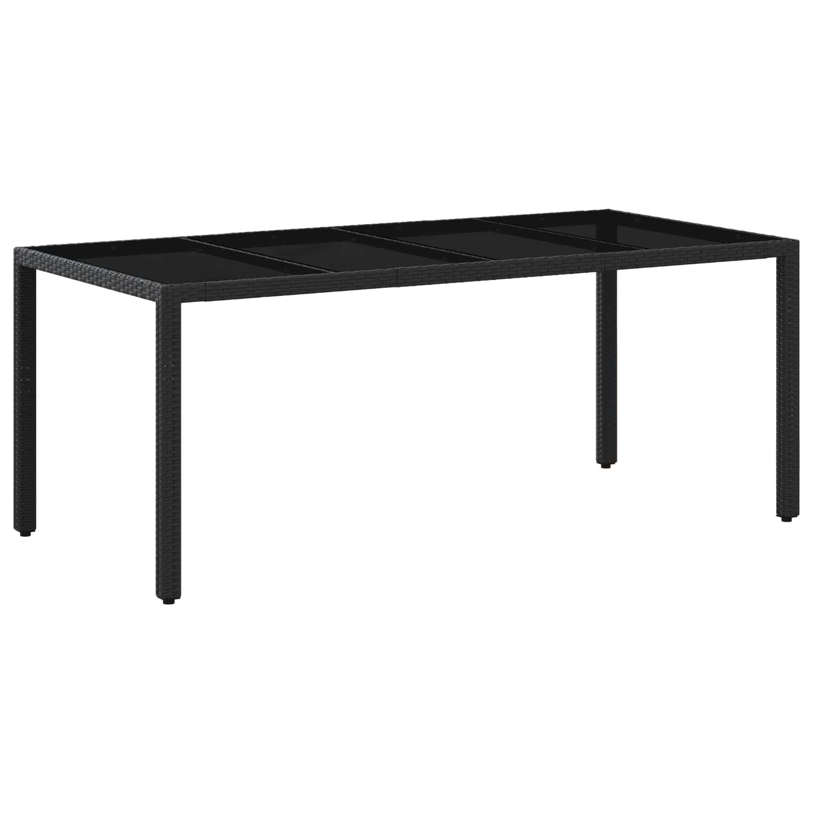 Vanjski set za objedovanje 9 pcs Crna 190 x 90 x 75 cm