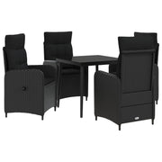 Set stolića za sofu s jastukom s jastukom 5 pcs Crna