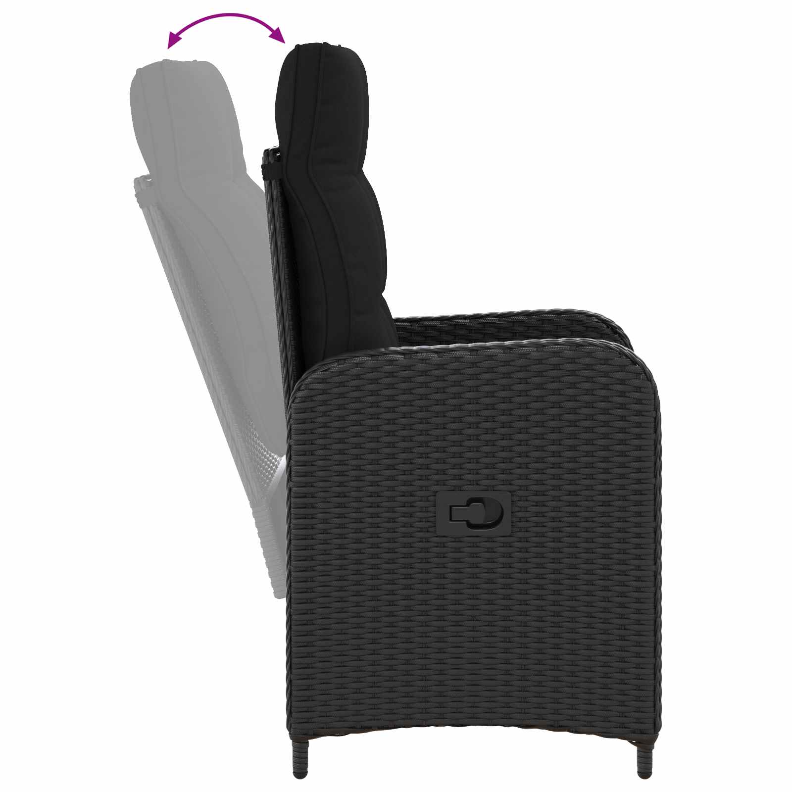 Set stolića za sofu s jastukom s jastukom 7 pcs Crna