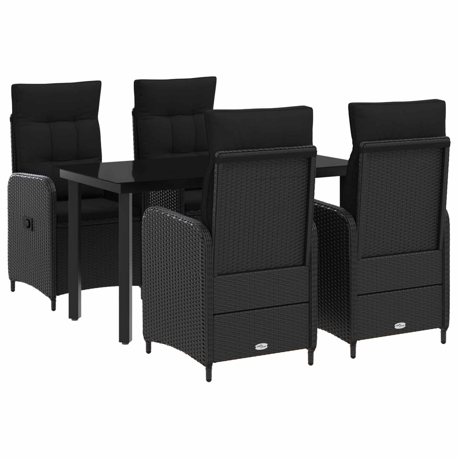 Set stolića za sofu s jastukom s jastukom 5 pcs Crna