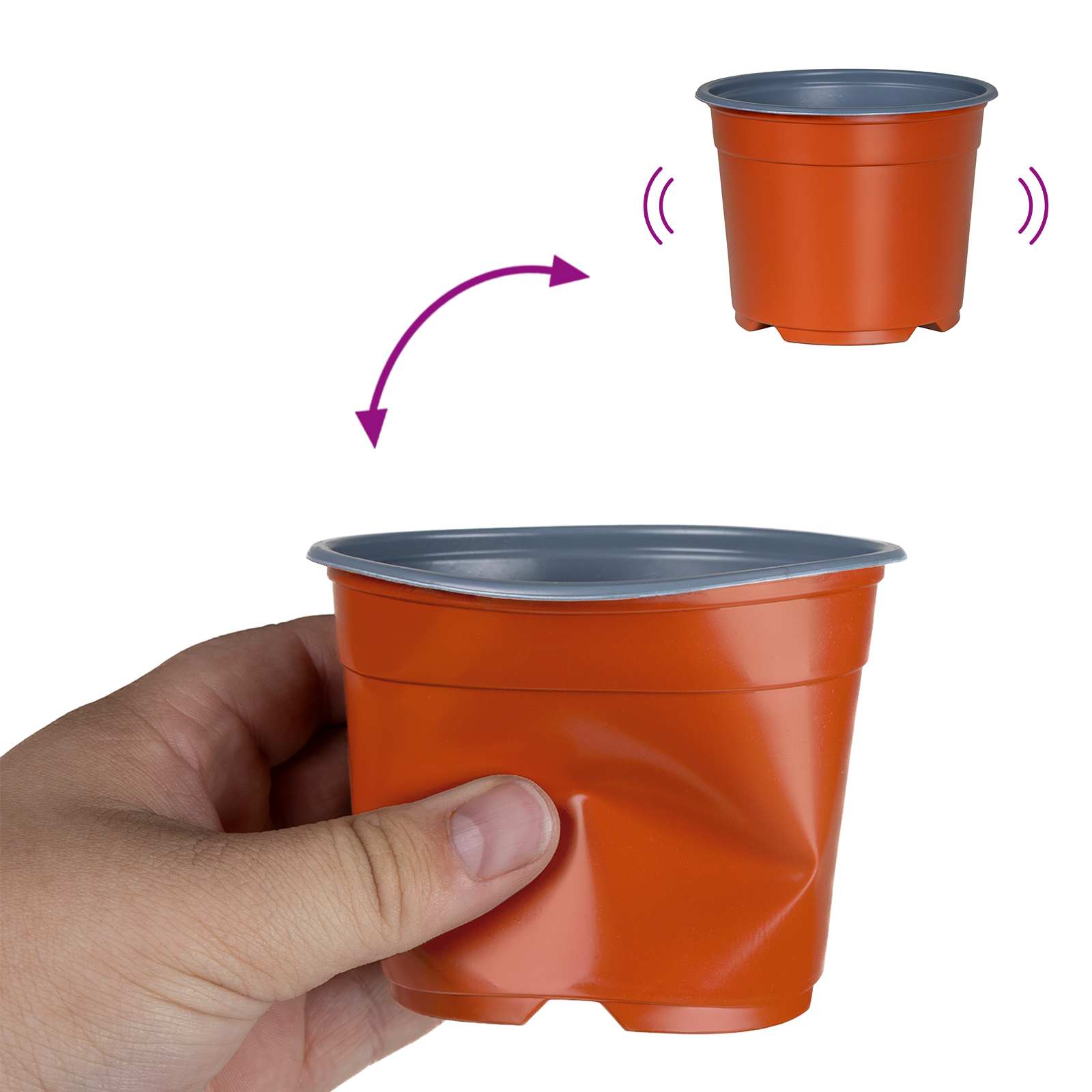 Okrugla saksija za cveće 200 pcs Terakota Ø 10 x 8 cm Plastika