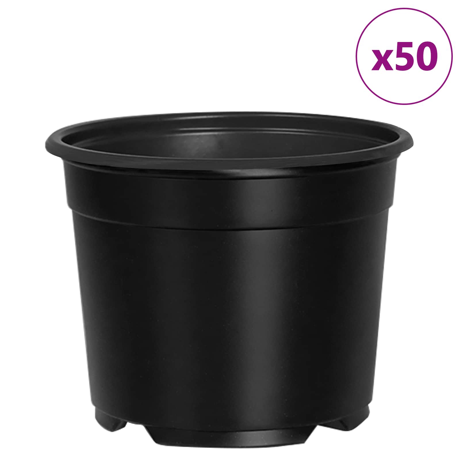 Okrugla saksija za cveće 50 pcs Crna Ø 10 x 8 cm Plastika