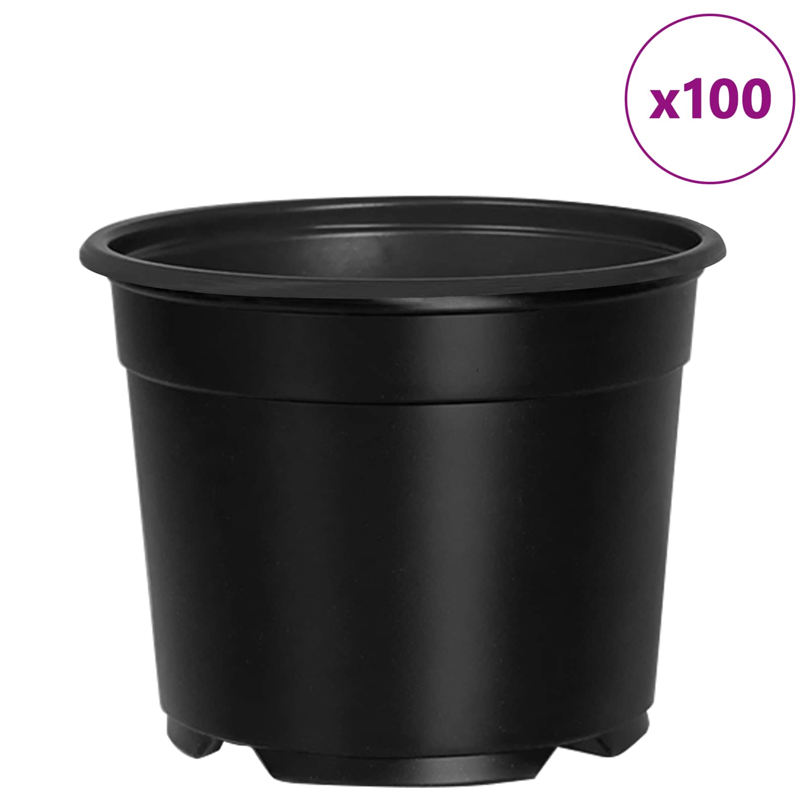 Okrugla saksija za cveće 100 pcs Crna Ø 10 x 8 cm Plastika