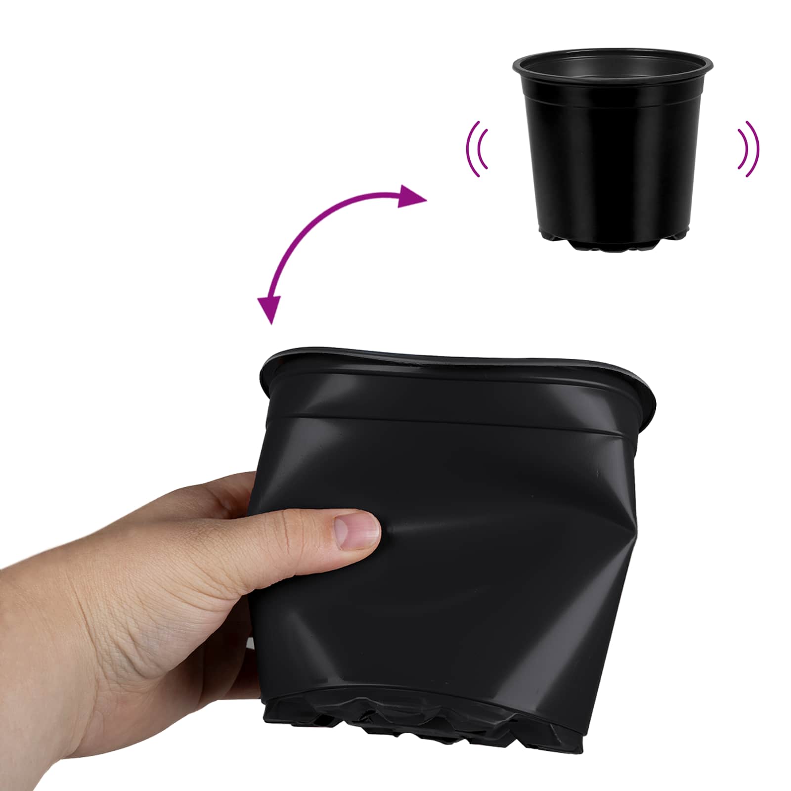 Lonac za cvijeće 50 pcs Crna Ø 15 x 13 cm Plastika