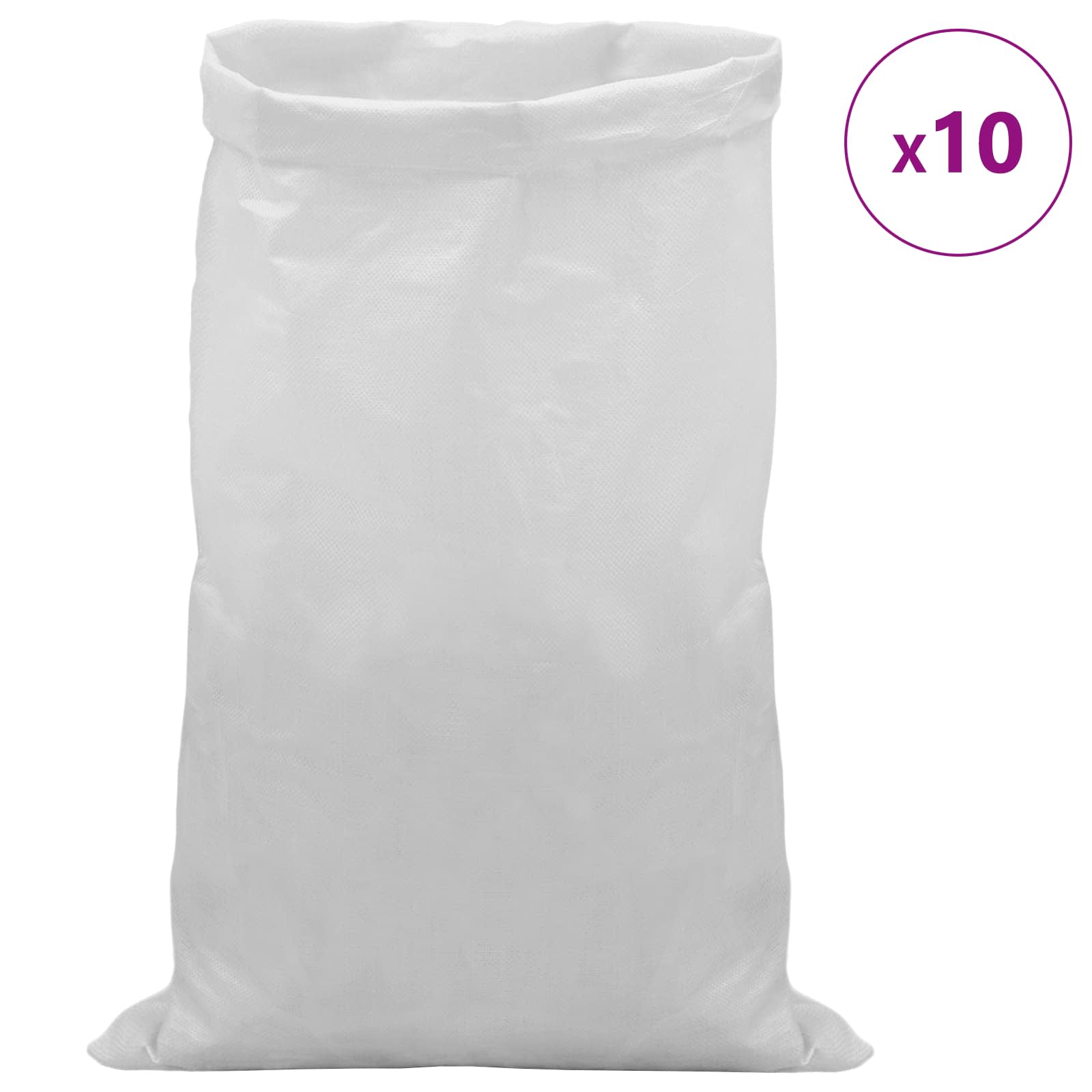 Tkanine vreće 10 pcs Bijela 65 x 115 cm PP