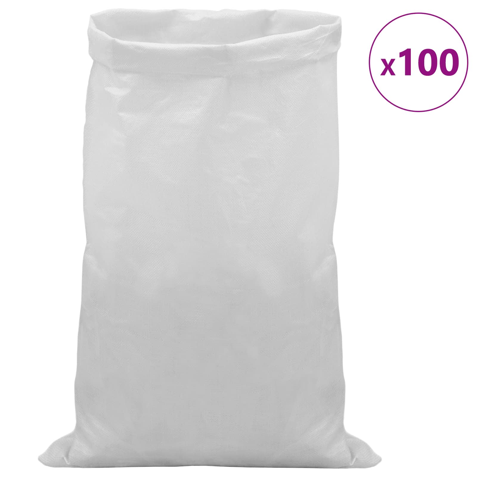 Tkanine vreće 100 pcs Bijela 70 x 110 cm PP