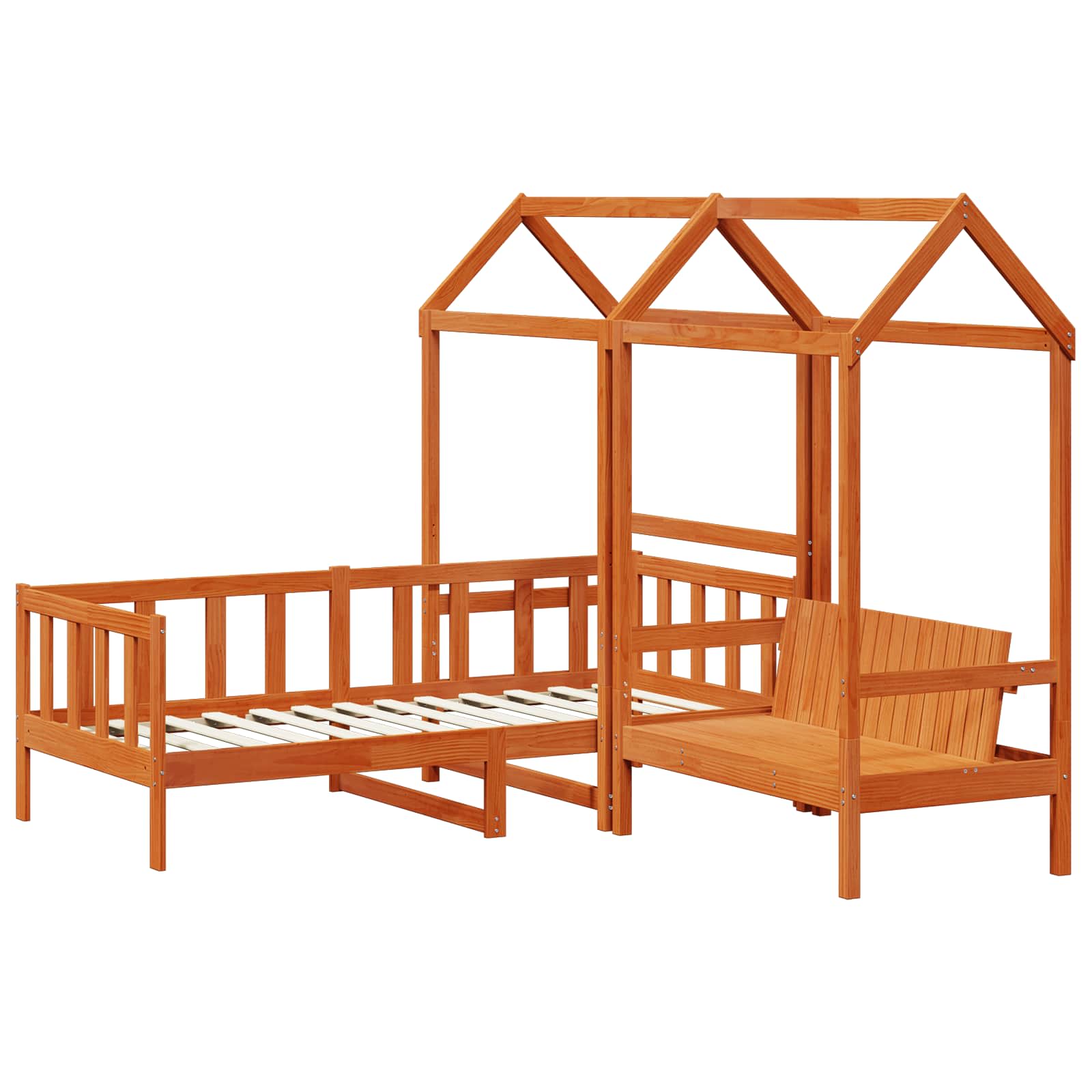Set Dnevnog Kreveta Vosak Smeđa 90 x 200 cm Masivna borovina
