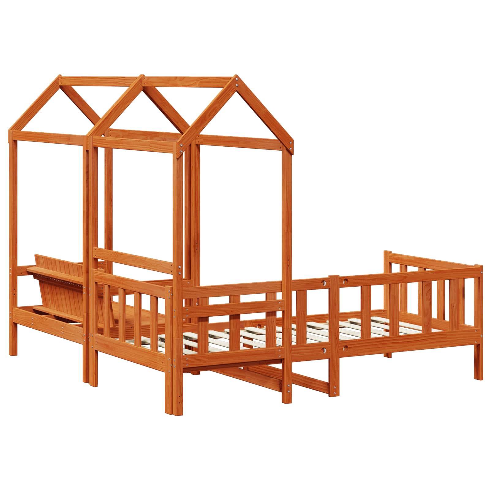 Set Dnevnog Kreveta Vosak Smeđa 90 x 200 cm Masivna borovina