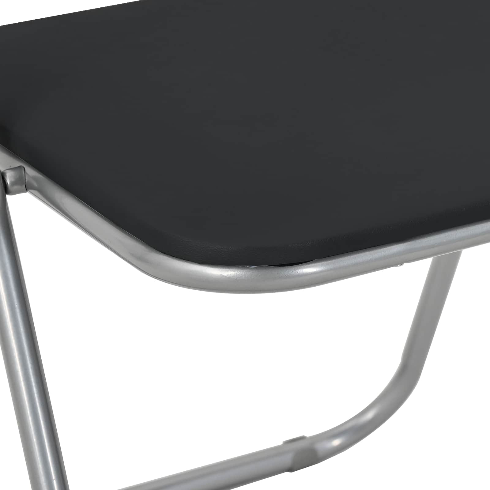 Sklopiva stolica 2 pcs Crna i Siva 48 x 43,5 x 81 cm Lažna koža