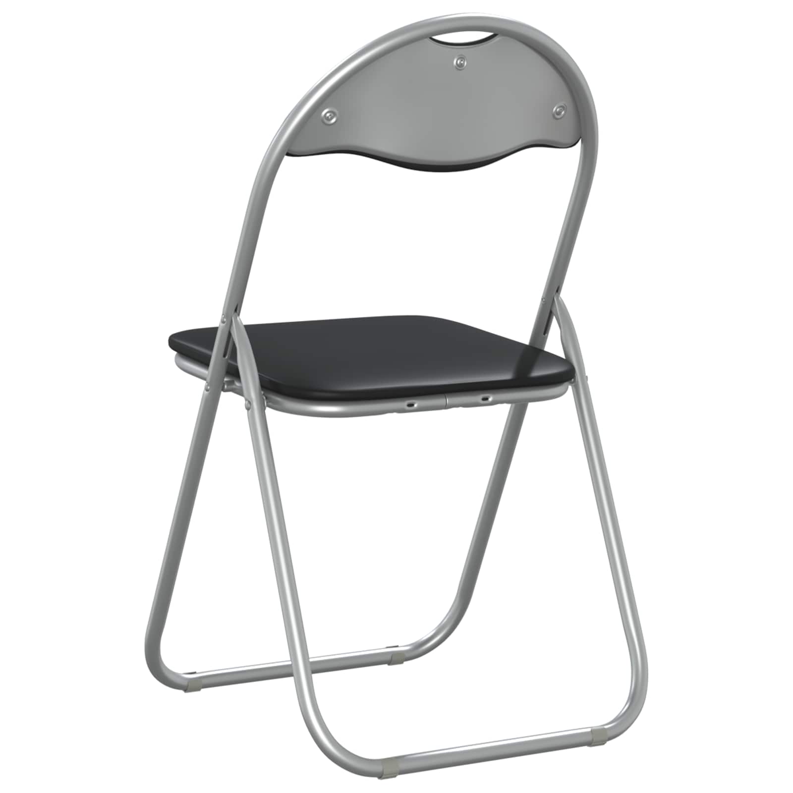 Sklopiva stolica 2 pcs Crna i Siva 48 x 43,5 x 81 cm Lažna koža