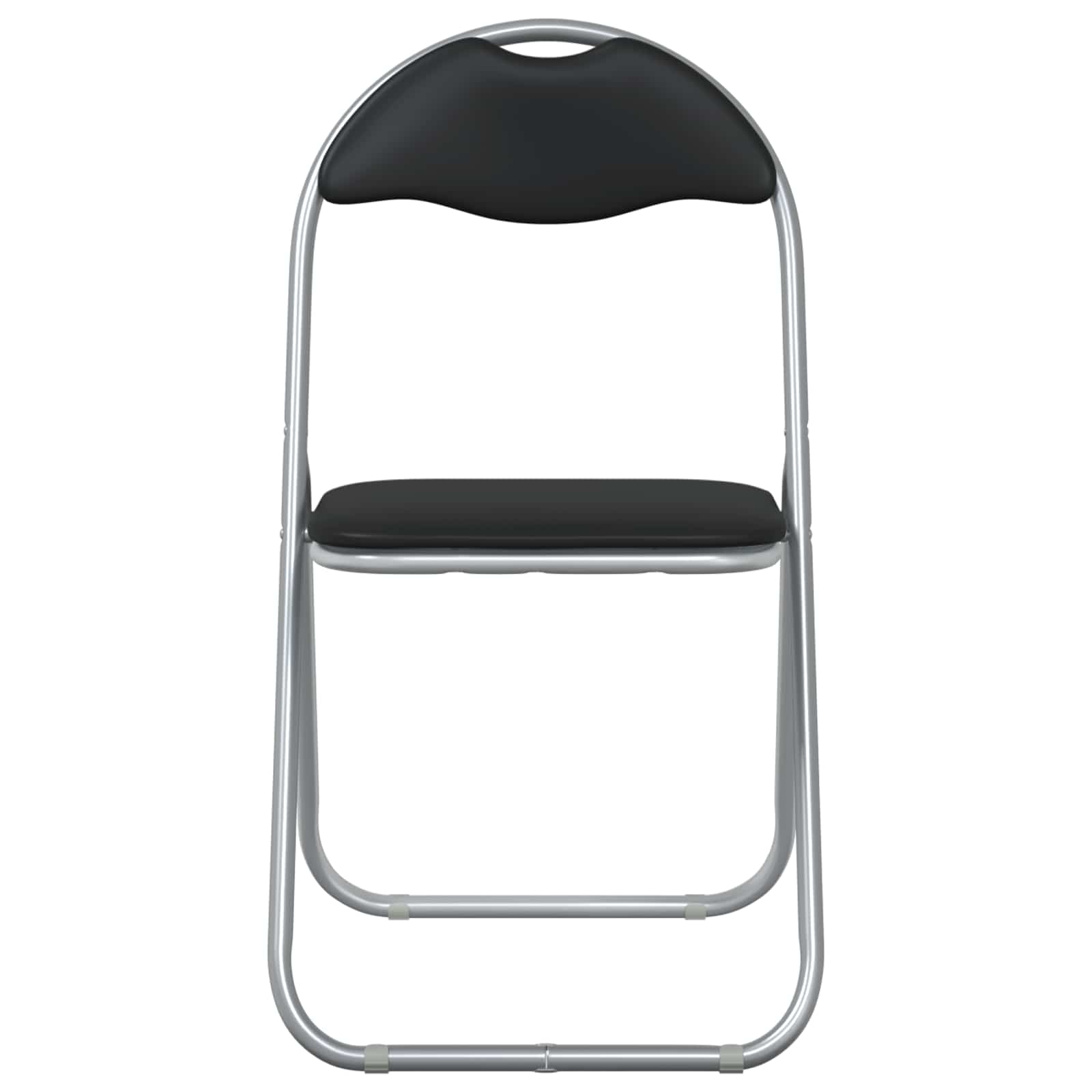 Sklopiva stolica 2 pcs Crna i Siva 48 x 43,5 x 81 cm Lažna koža