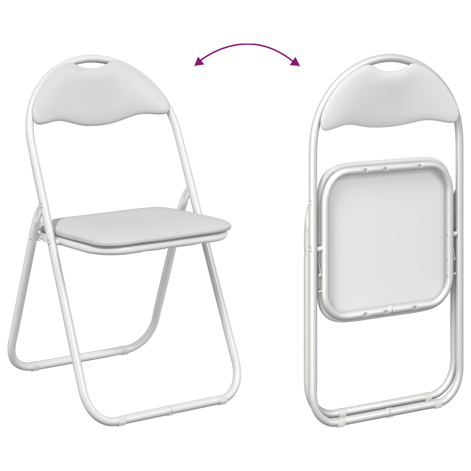 Sklopiva stolica 2 pcs Bijela i siva 48 x 43,5 x 81 cm