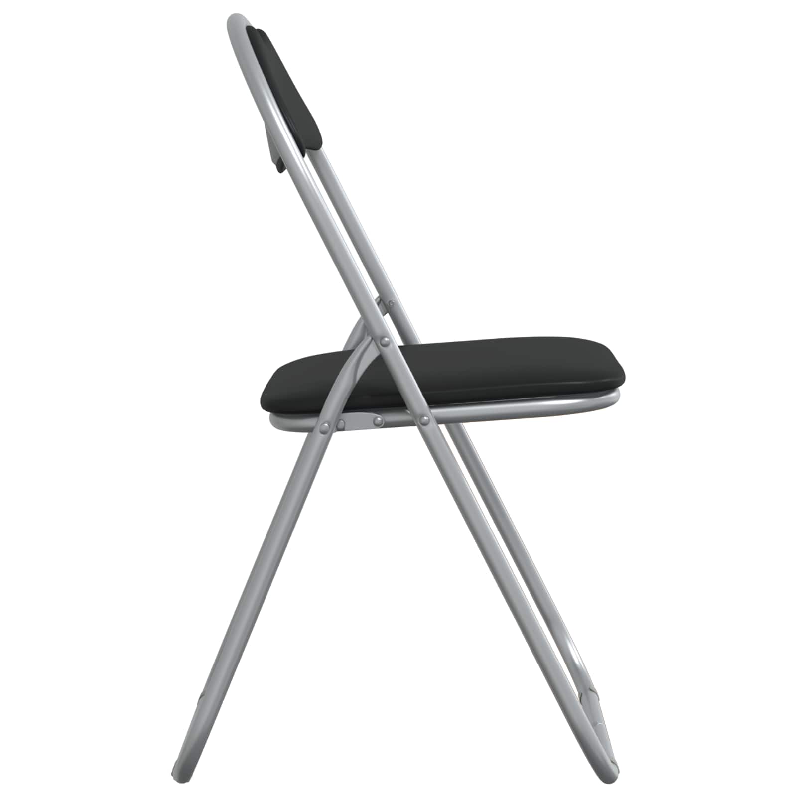 Sklopiva stolica 8 pcs Crna i Siva 48 x 43,5 x 81 cm Lažna koža