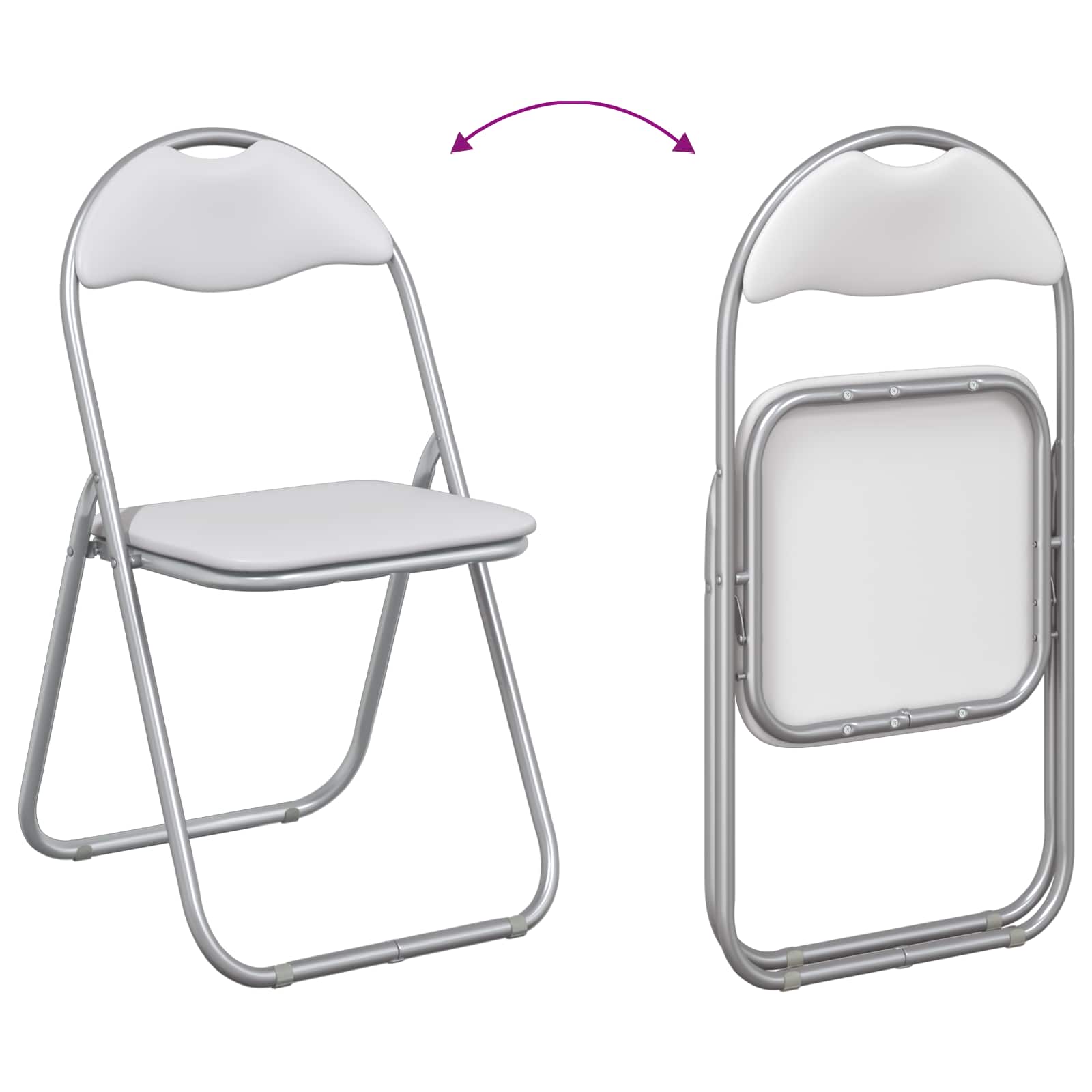 Sklopiva stolica 8 pcs Bijela i siva 48 x 43,5 x 81 cm