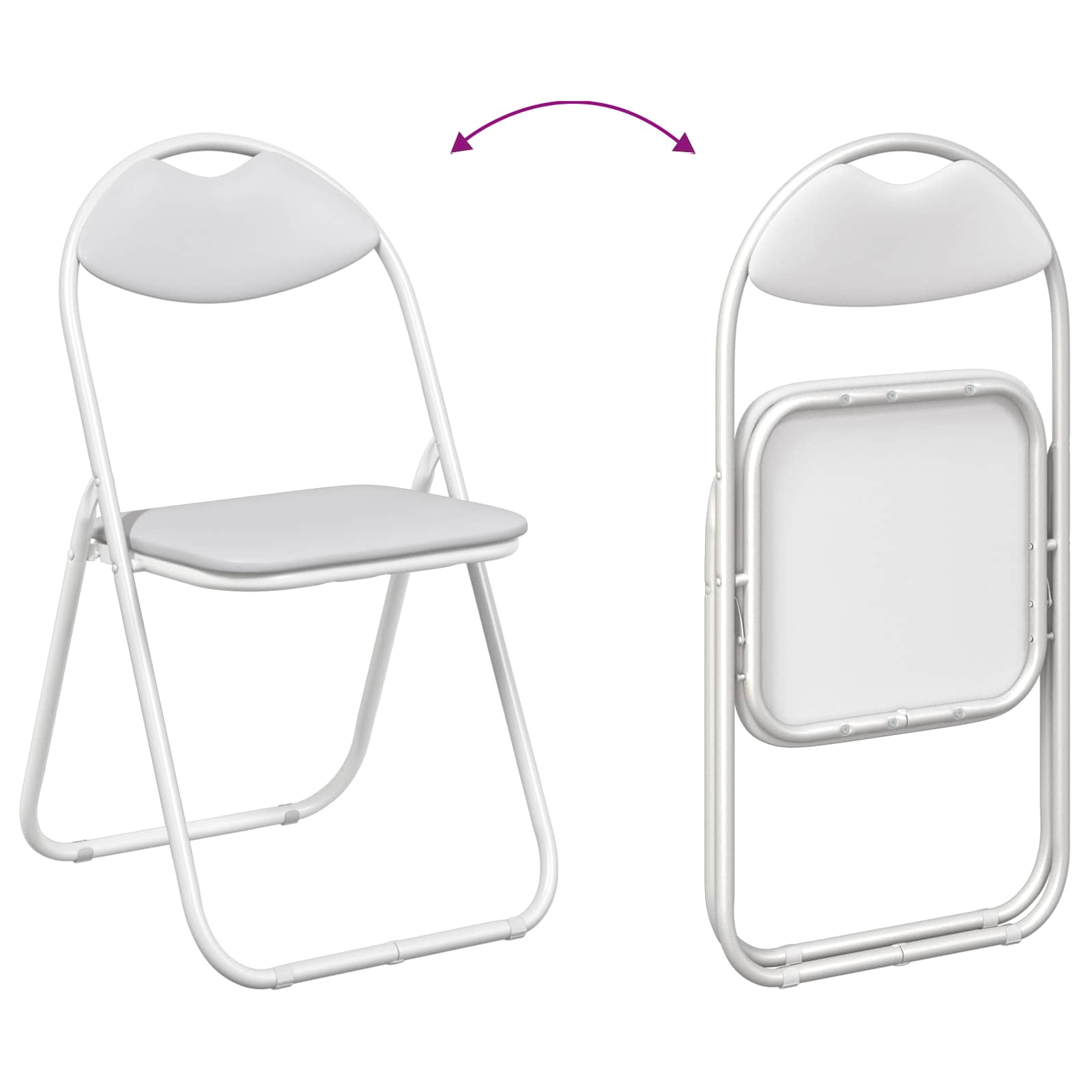 Sklopiva stolica 2 pcs Bijeli 48 x 43,5 x 81 cm Lažna koža