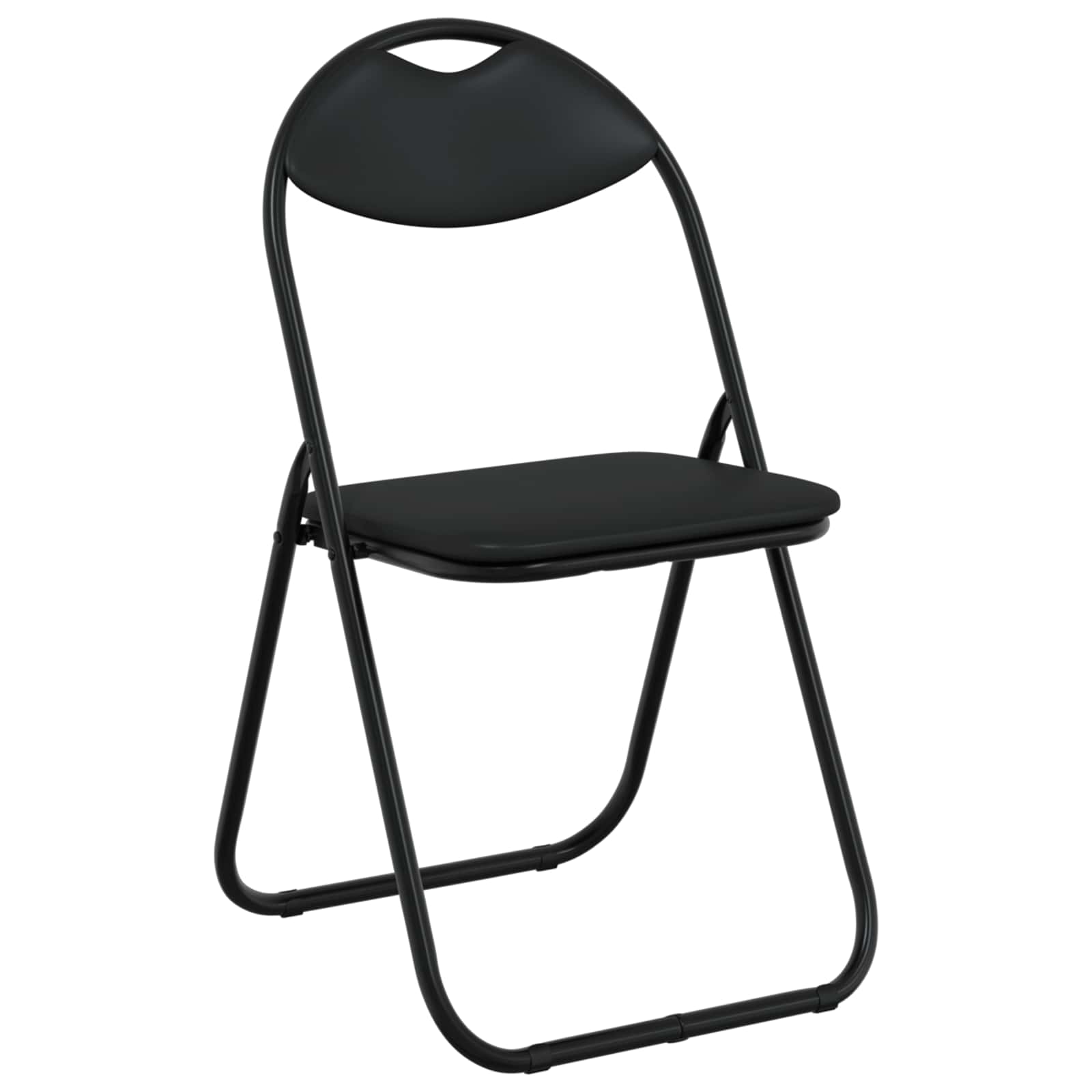 Sklopiva stolica 2 pcs Crna 48 x 43,5 x 81 cm Lažna koža