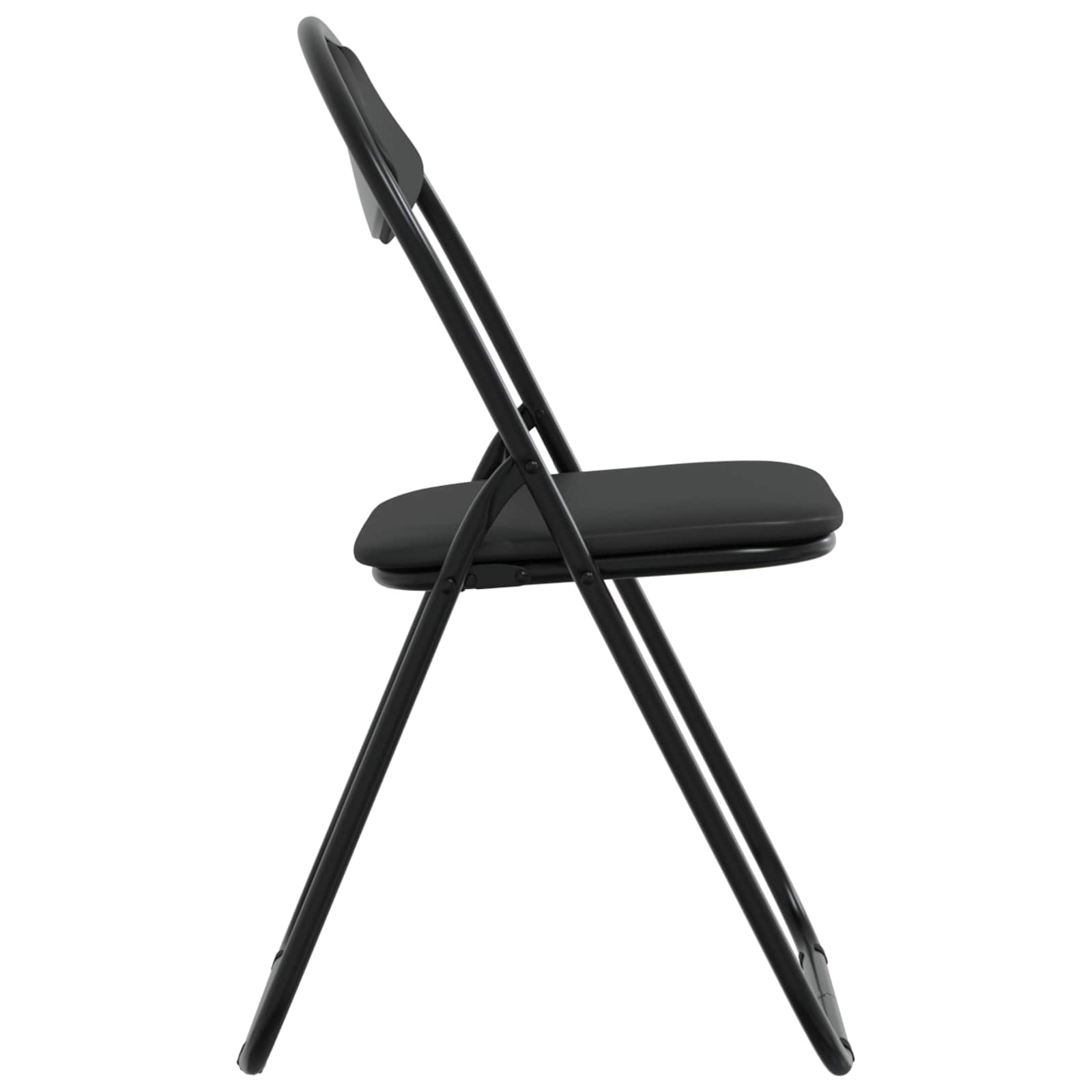 Sklopiva stolica 2 pcs Crna 48 x 43,5 x 81 cm Lažna koža