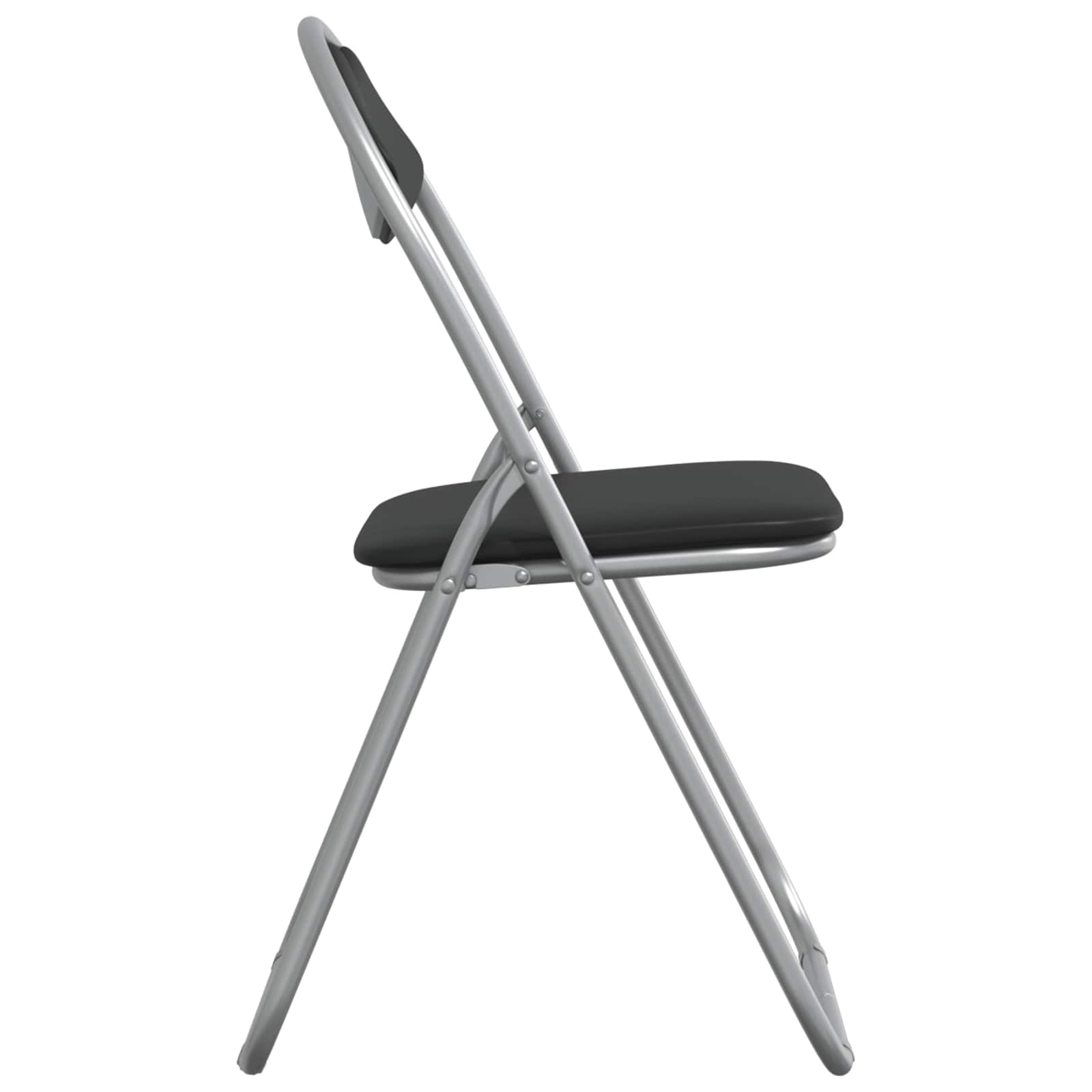 Sklopiva stolica 8 pcs Crna i Siva 48 x 43,5 x 81 cm Lažna koža