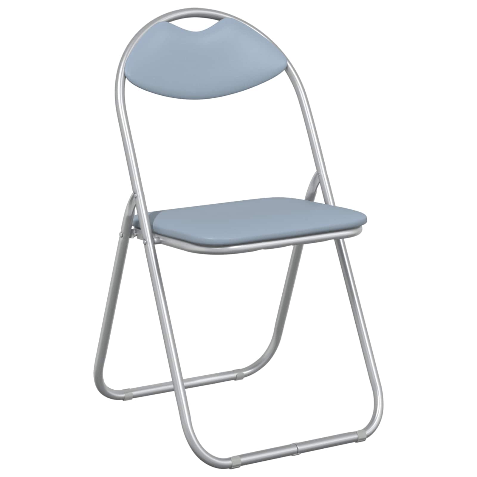 Sklopiva stolica 8 pcs Sivi 48 x 43,5 x 81 cm Lažna koža