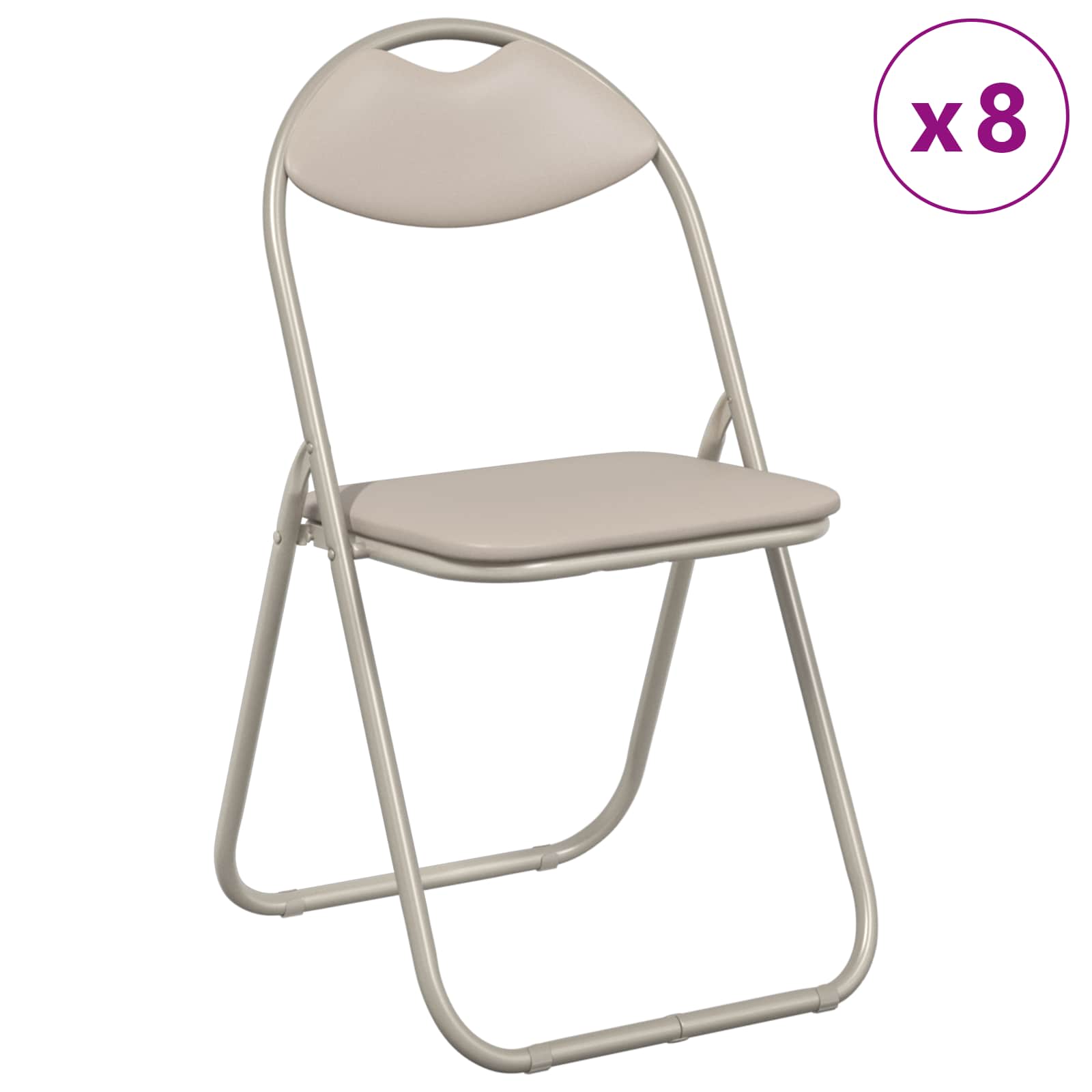 Sklopiva stolica 8 pcs Pijesak 48 x 43,5 x 81 cm Lažna koža