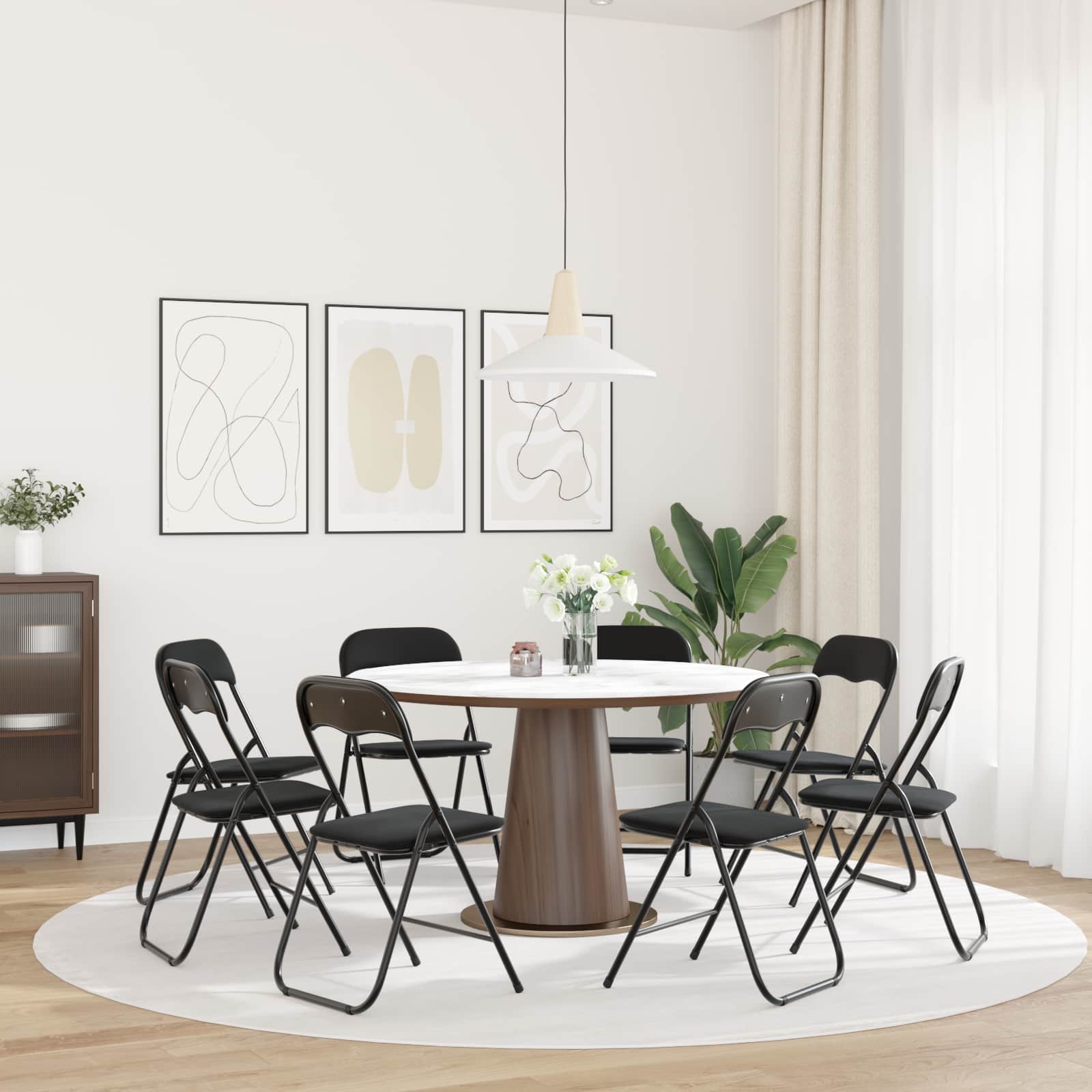 Sklopiva stolica 8 pcs Crna 48 x 44 x 78 cm Baršun