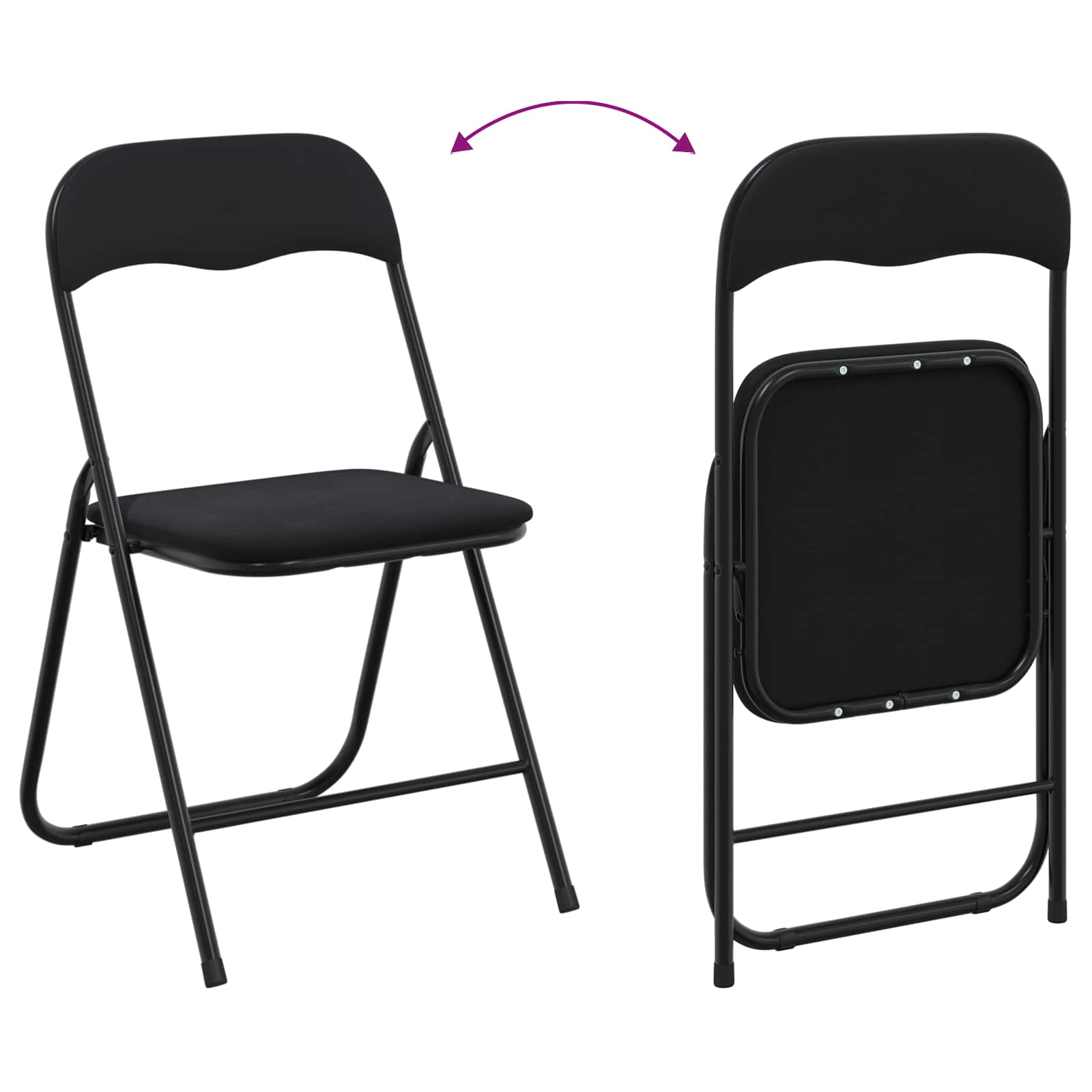 Sklopiva stolica 8 pcs Crna 48 x 44 x 78 cm Baršun