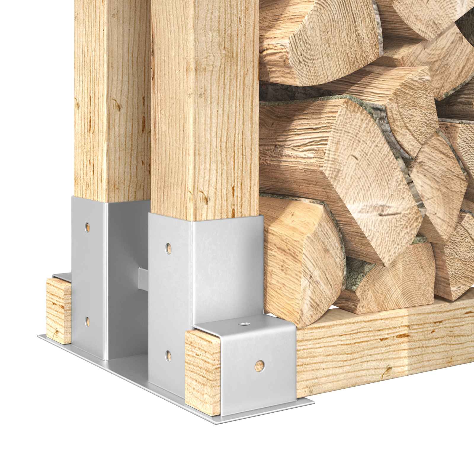 Pomoć za slaganje drva 12 pcs Srebrna 34 x 10 x 15 cm Čelik