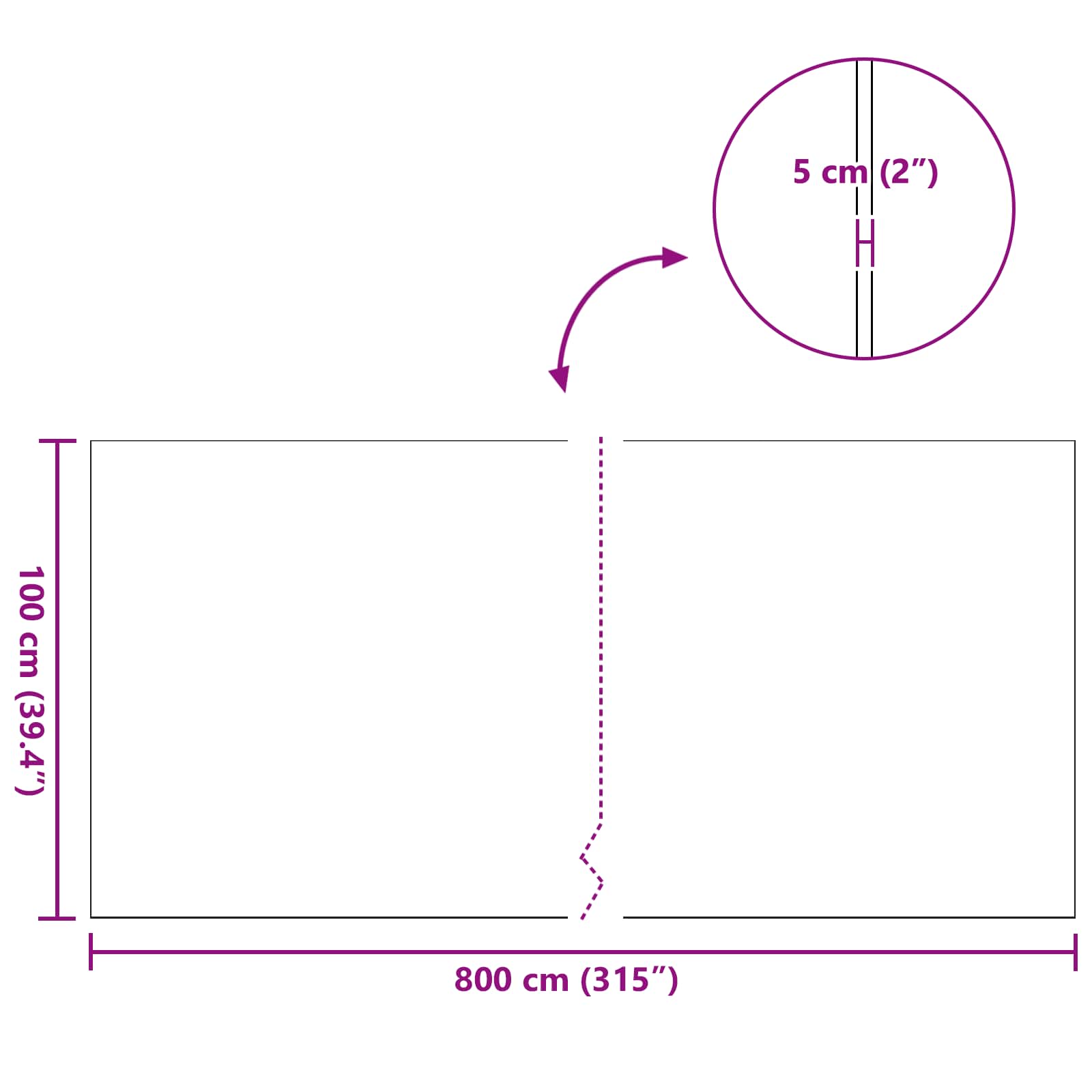 Umjetna trava Zelena 1 x 8 m / 50 mm PP i PE