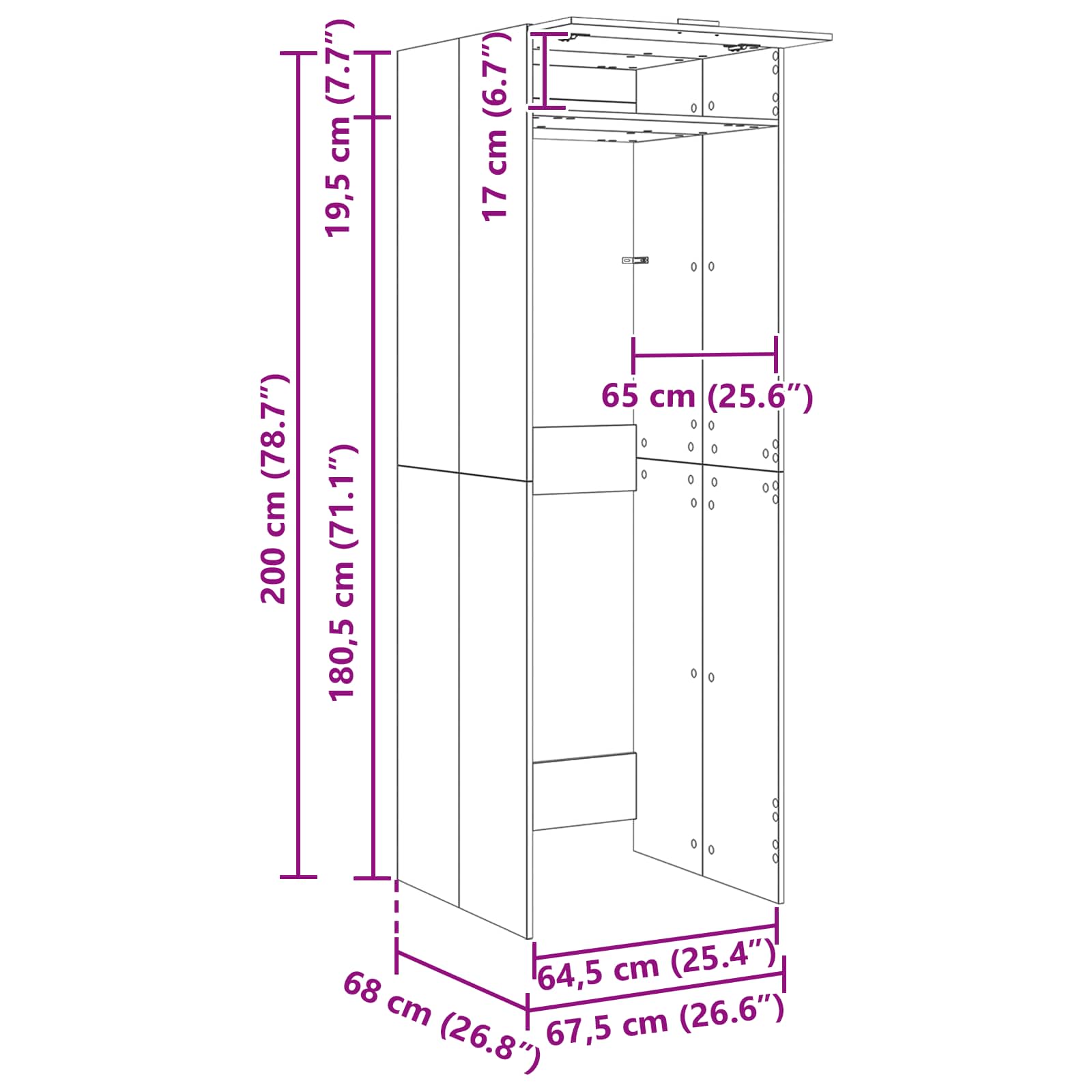 Ormar za perilicu rublja Siva Sonoma 67,5 x 68 x 200 cm