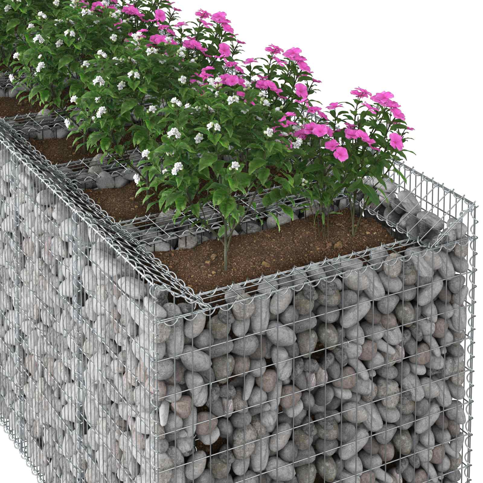 Gabionski uzdignuti krevet 4 pcs Srebrna
