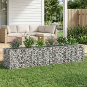 Gabionski uzdignuti krevet 2 pcs Srebrno 260 x 60 x 55 cm