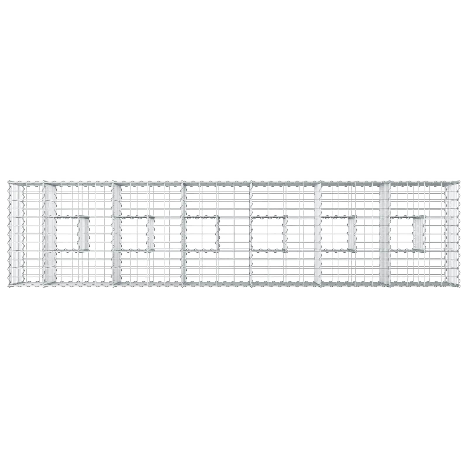 Gabionski uzdignuti krevet 2 pcs Srebrno 260 x 60 x 55 cm