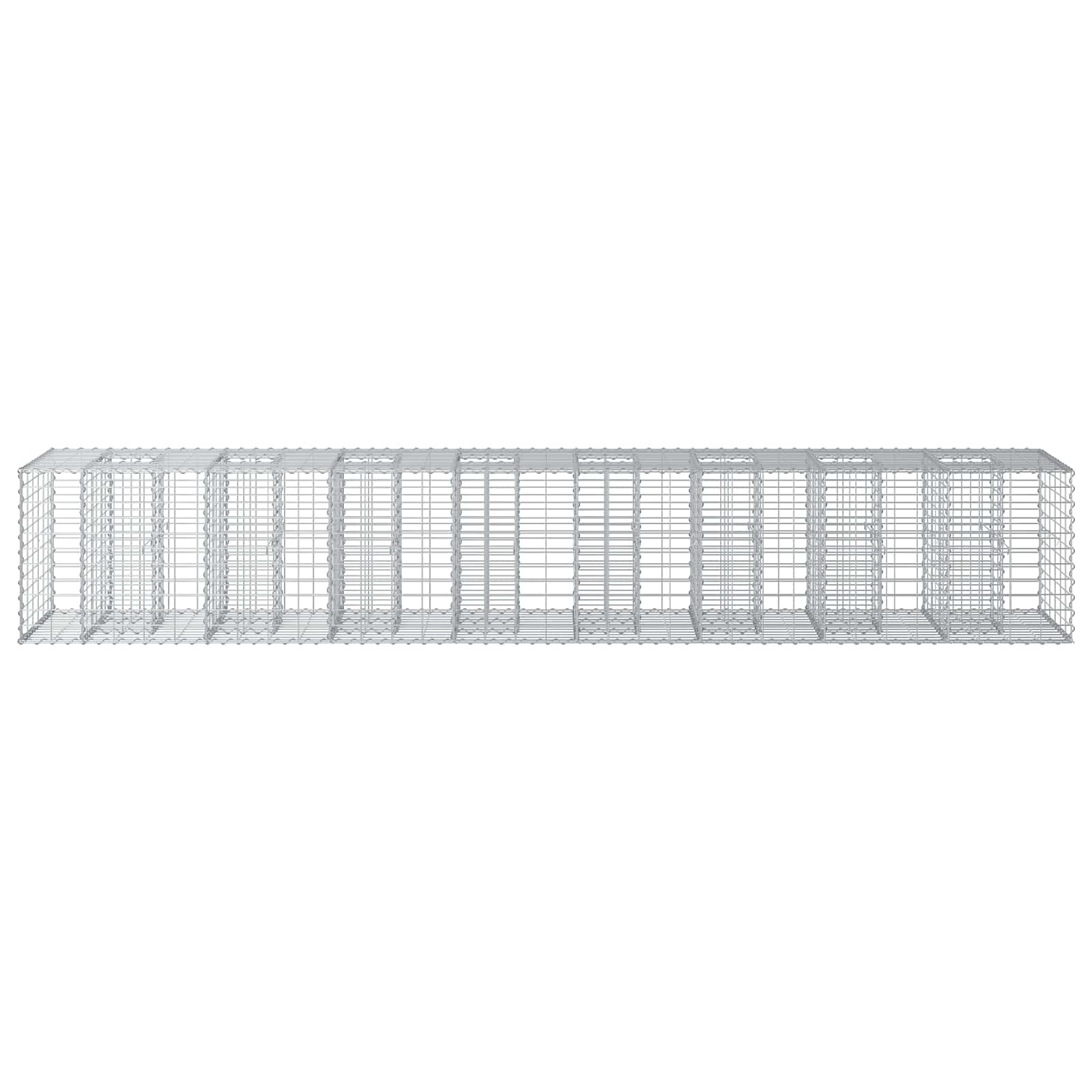 Gabionski uzdignuti krevet 2 pcs Srebrno 340 x 60 x 55 cm